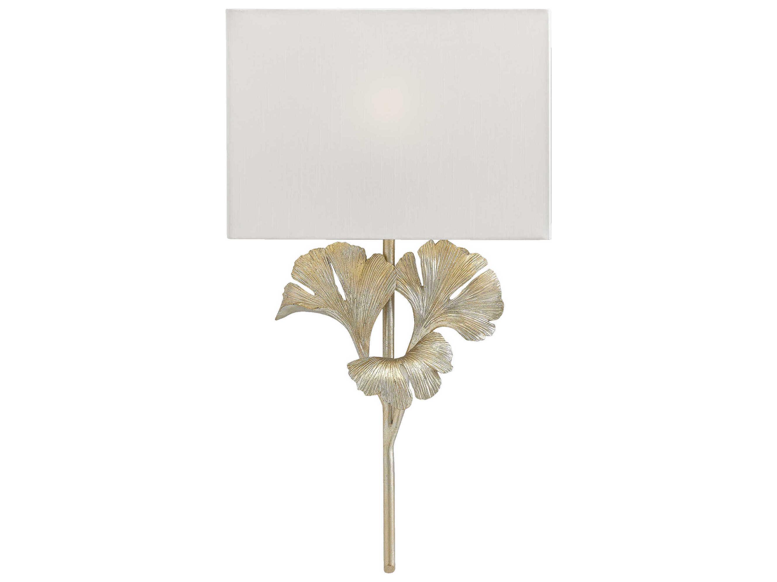 Currey & Company Gingko 1-Light Distressed Silver Leaf