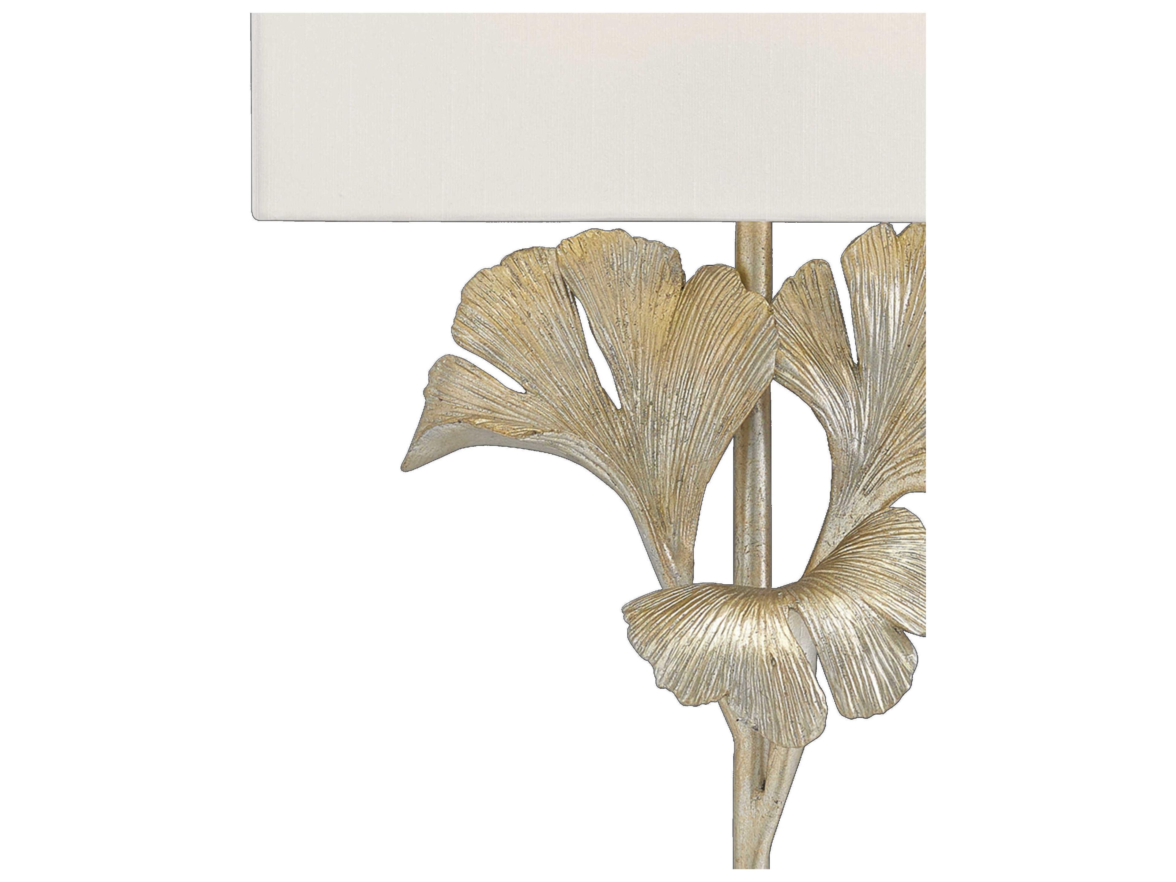 Currey & Company Gingko 1-Light Distressed Silver Leaf