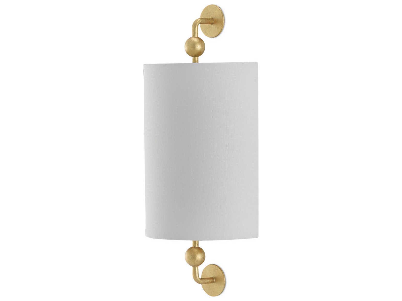 Currey & Company Tavey 1-Light Contemporary Gold Leaf Wall Sconce
