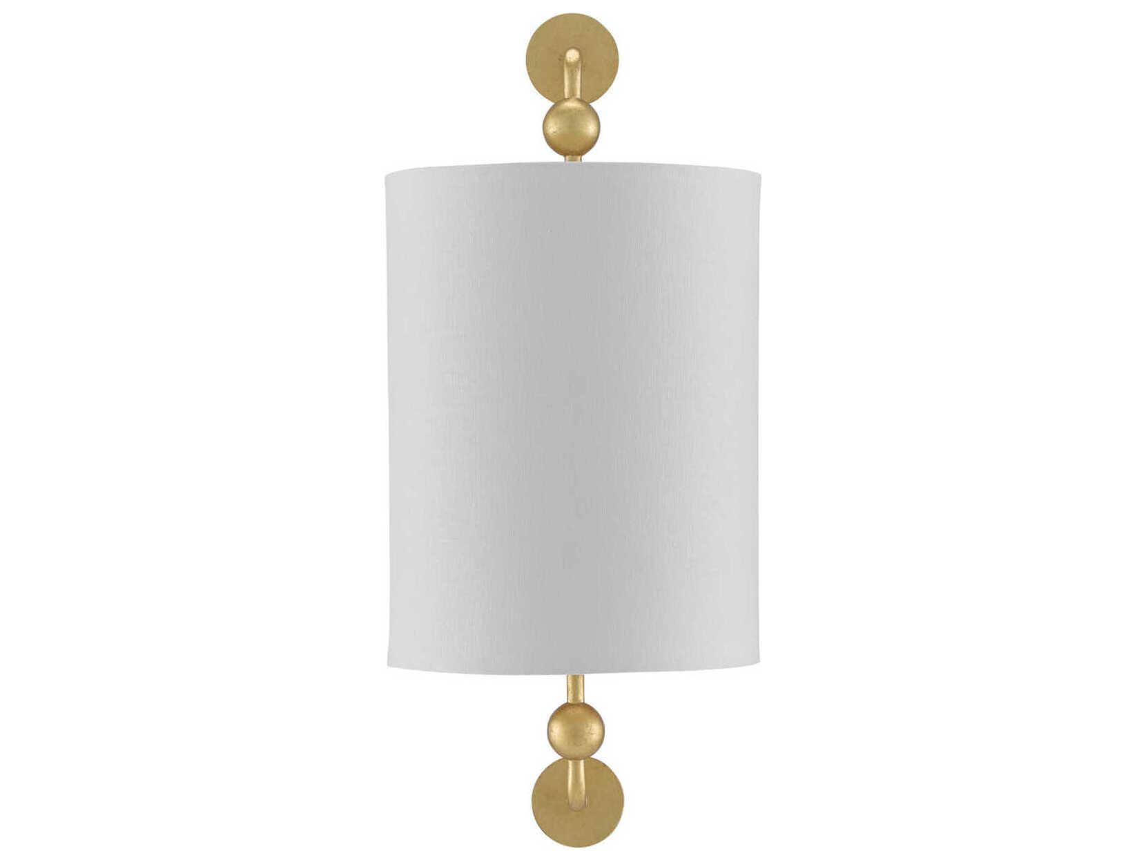 Currey & Company Tavey 1-Light Contemporary Gold Leaf Wall Sconce