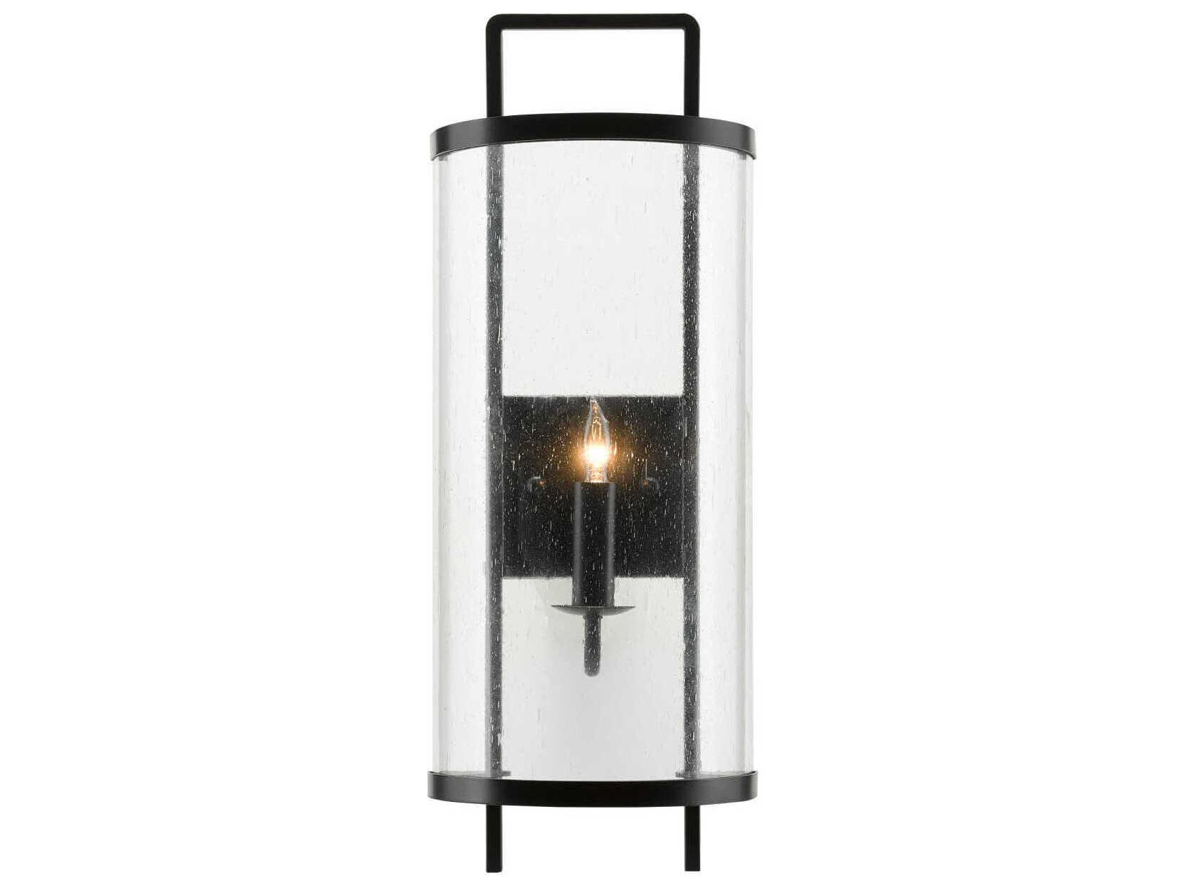 Currey & Company Breakspear 1-Light Antique Black Glass Wall Sconce