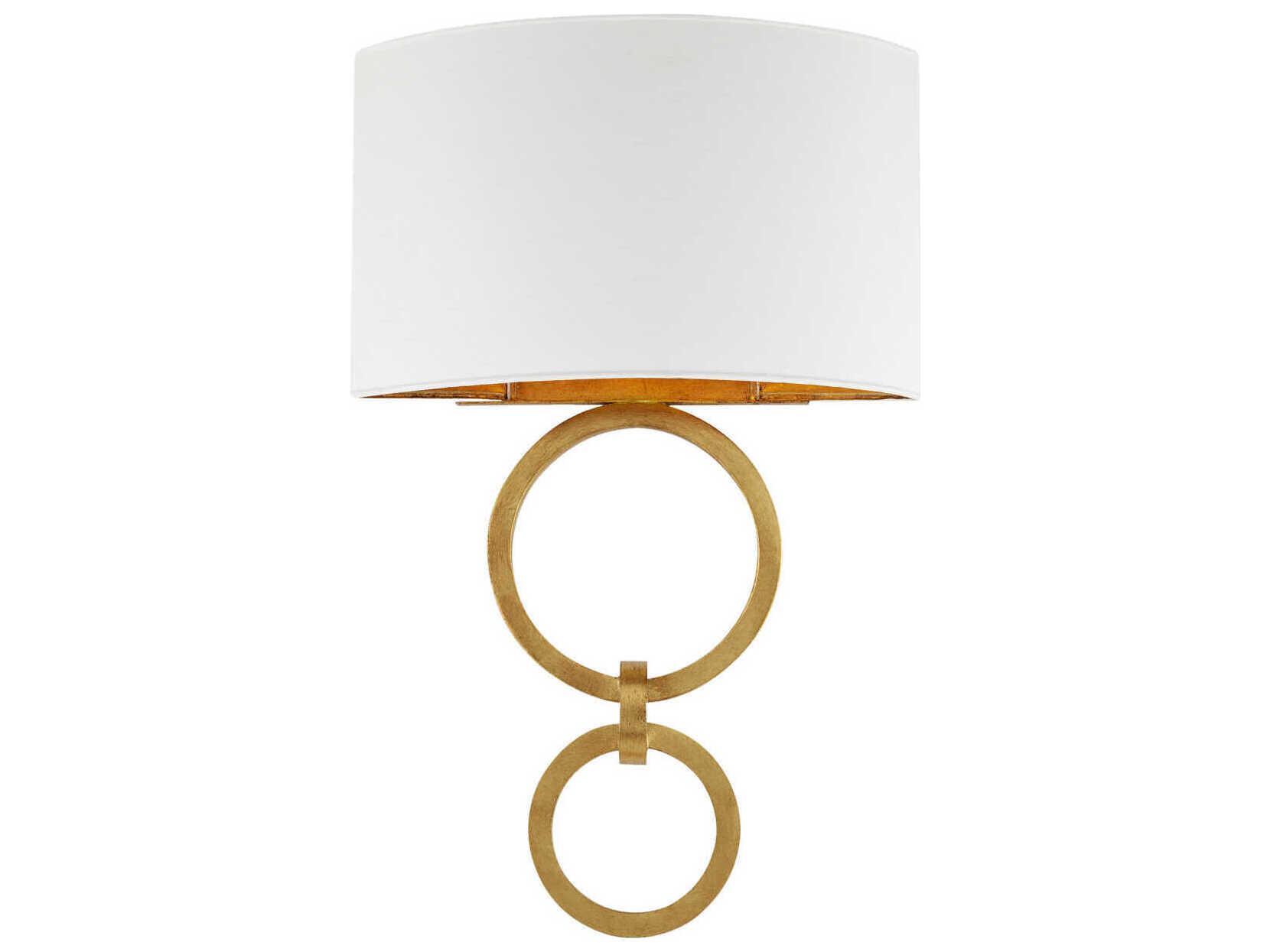 Currey & Company Bolebrook 1-Light Gesso White Contemporary Gold Leaf Wall Sconce