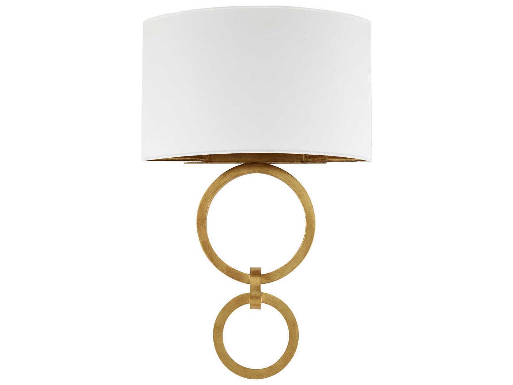 Currey & Company Bolebrook 1-Light Gesso White Contemporary Gold Leaf Wall Sconce