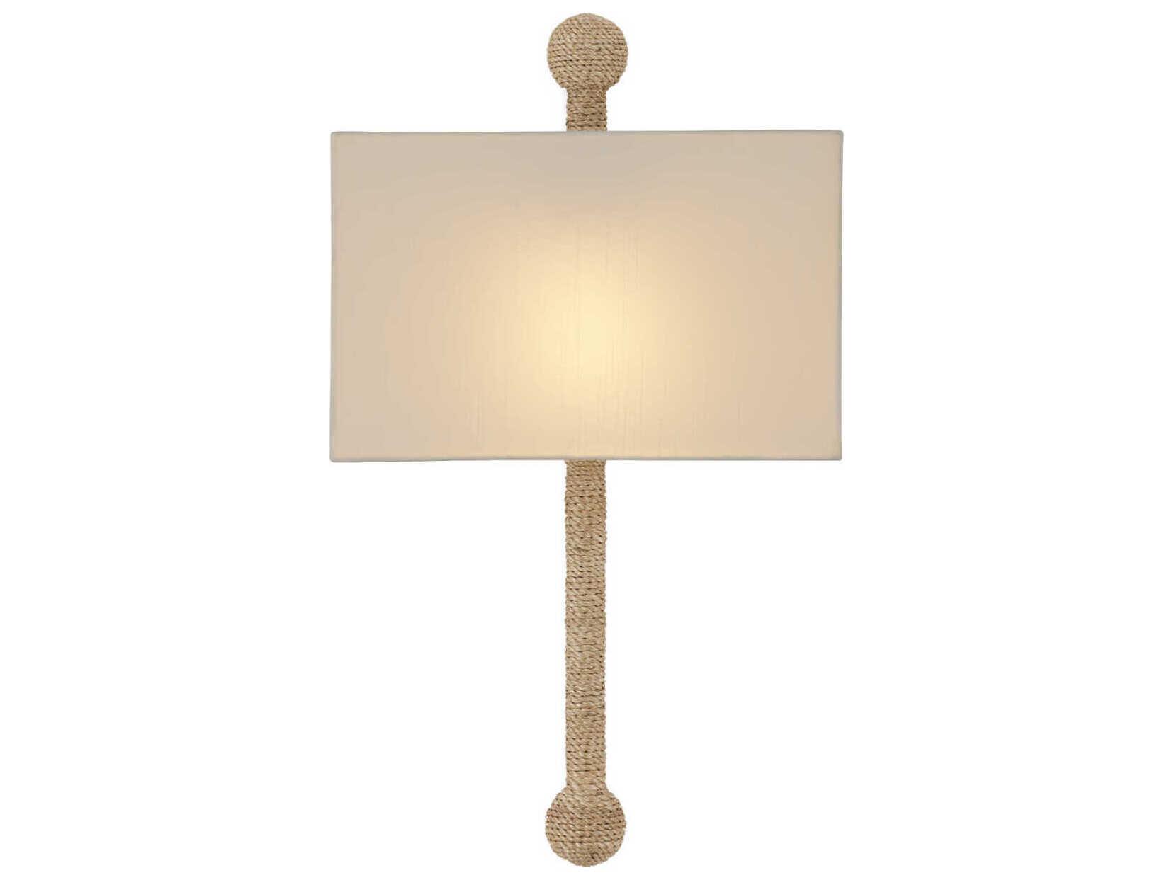 Currey & Company Senegal 1-Light Beige natural Rope Brown Wall Sconce