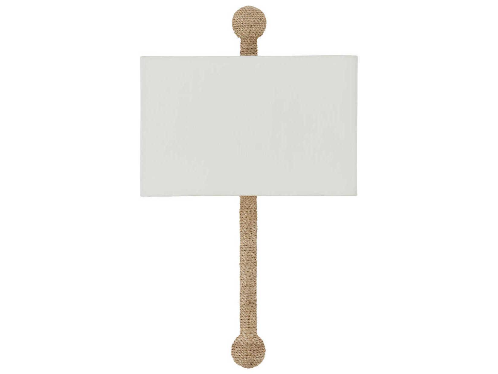 Currey & Company Senegal 1-Light Beige natural Rope Brown Wall Sconce