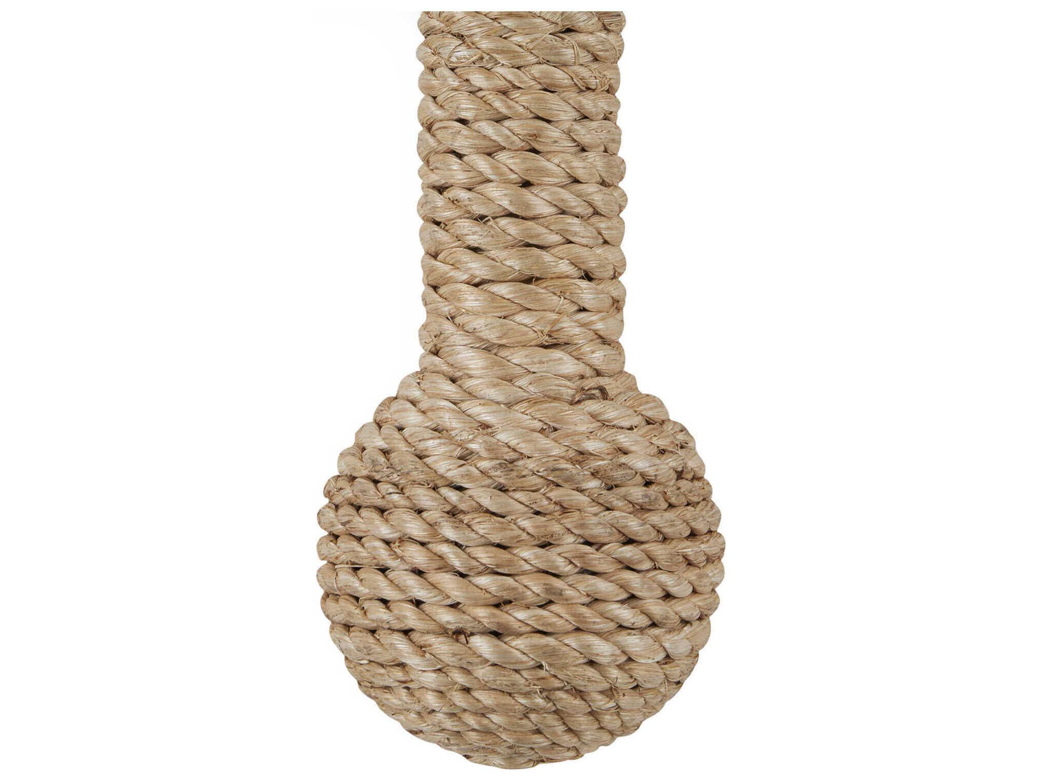 Currey & Company Senegal 1-Light Beige natural Rope Brown Wall Sconce