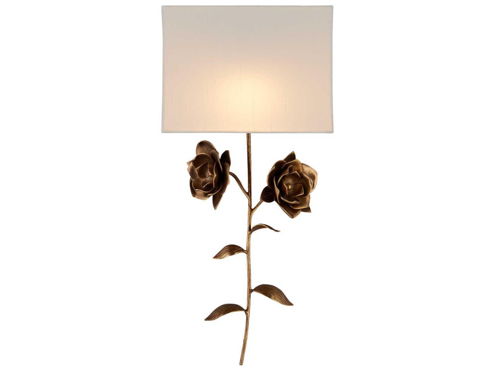 Currey & Company Rosabel 1-Light Antique Brass Wall Sconce