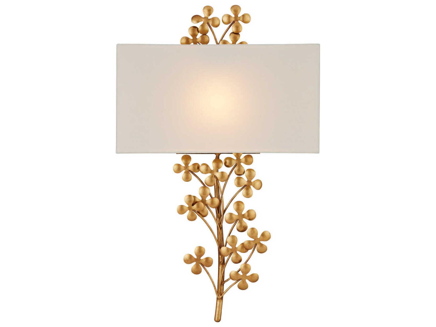 Currey & Company Cloverfield 1-Light Gold Wall Sconce
