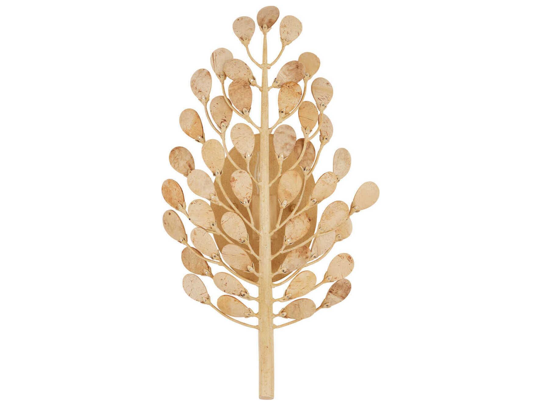 Currey & Company Maypan 1-Light Natural Coco Cream Wall Sconce