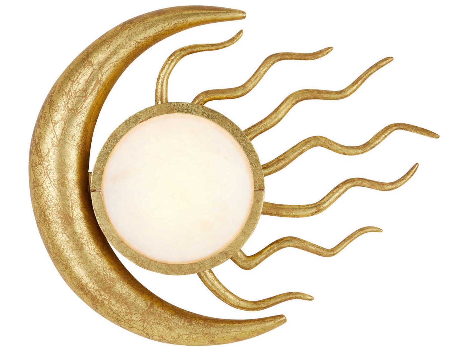 Currey & Company Tona 1-Light Gold Leaf White Wall Sconce