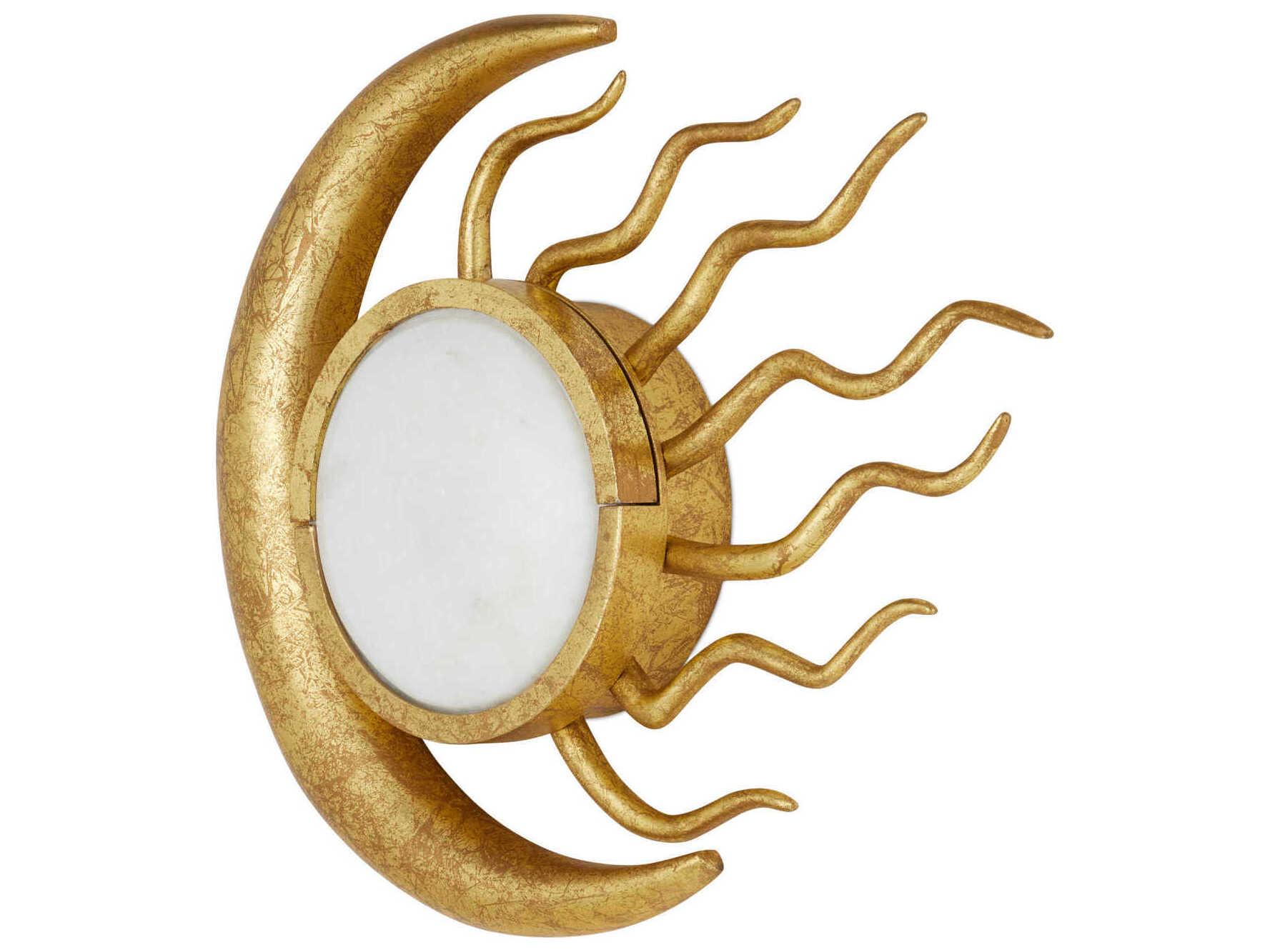 Currey & Company Tona 1-Light Gold Leaf White Wall Sconce
