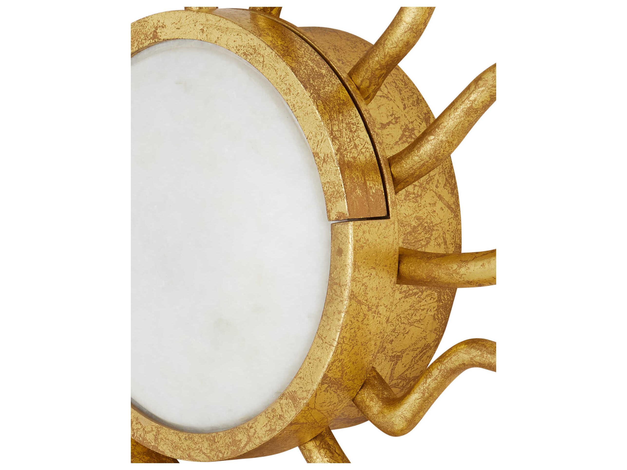 Currey & Company Tona 1-Light Gold Leaf White Wall Sconce