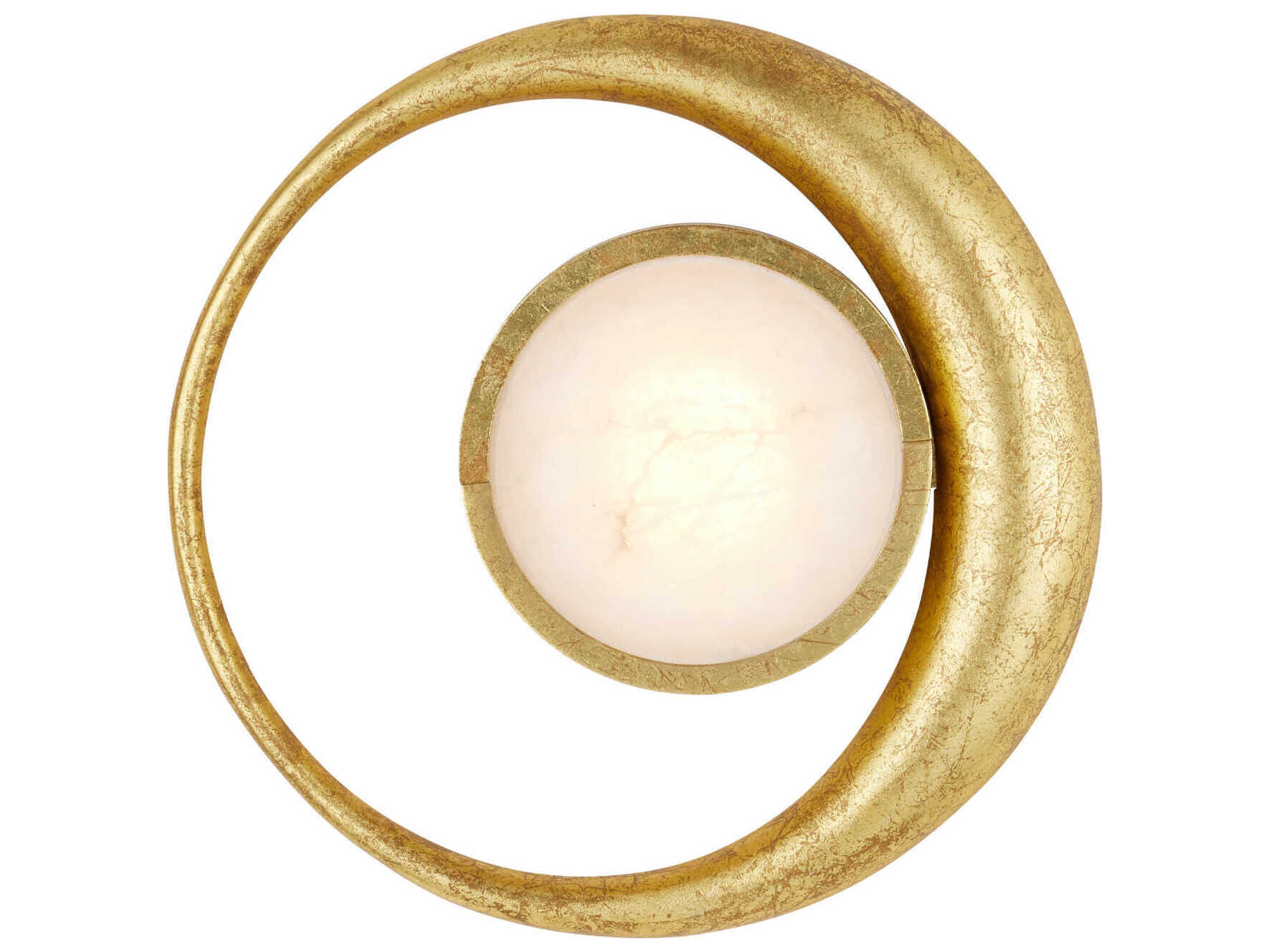 Currey & Company Muluk 1-Light Gold Leaf White Wall Sconce