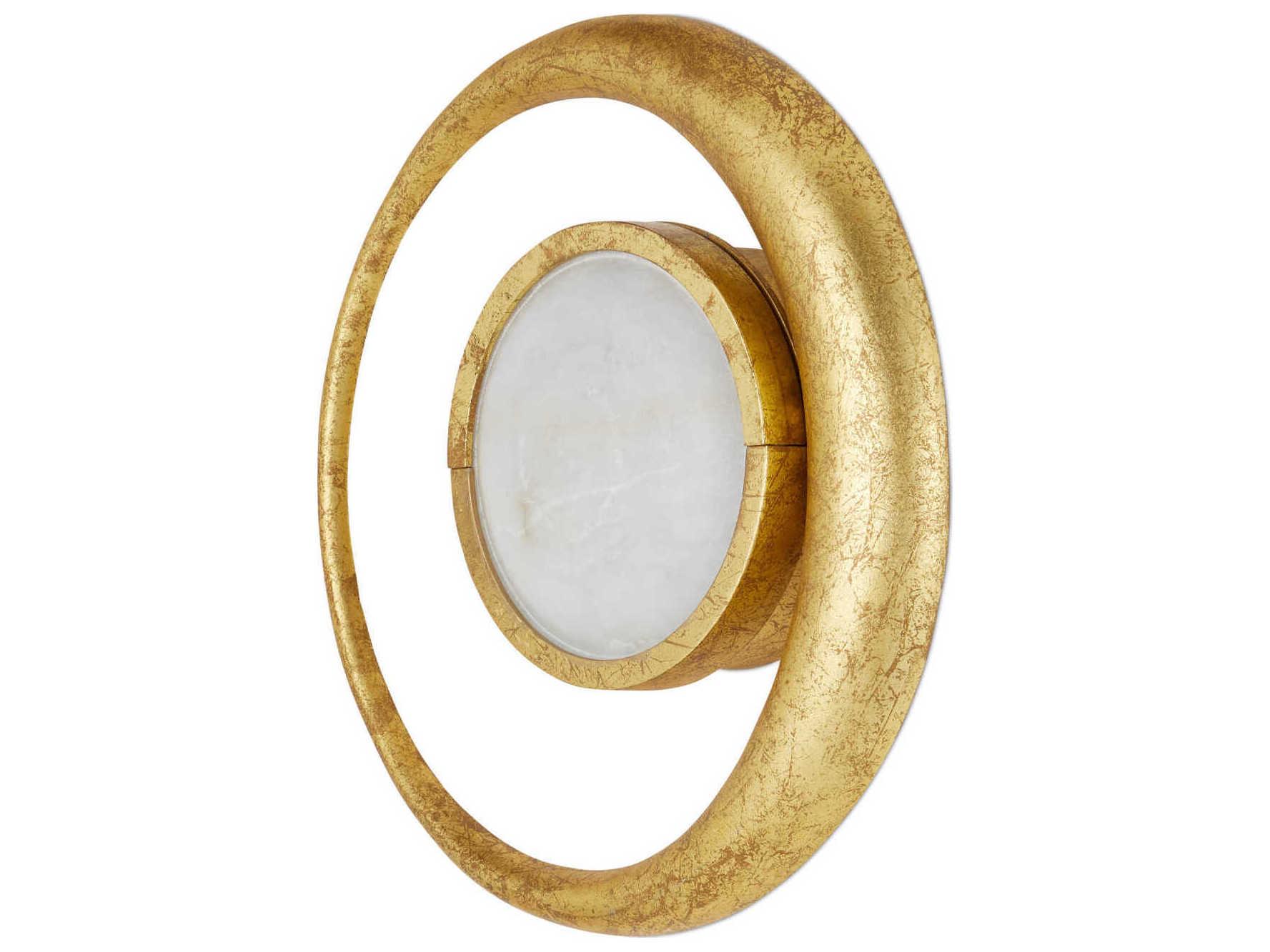 Currey & Company Muluk 1-Light Gold Leaf White Wall Sconce