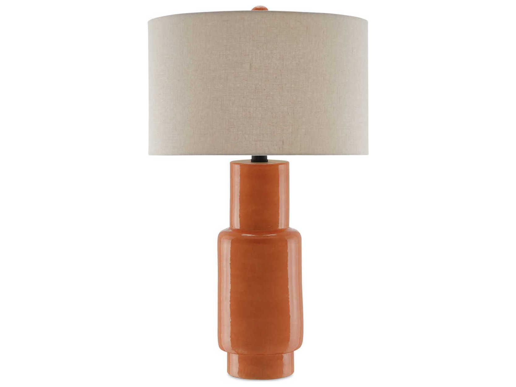 Currey & Company Janeen Janeen Orange Satin Black Buffet Lamp