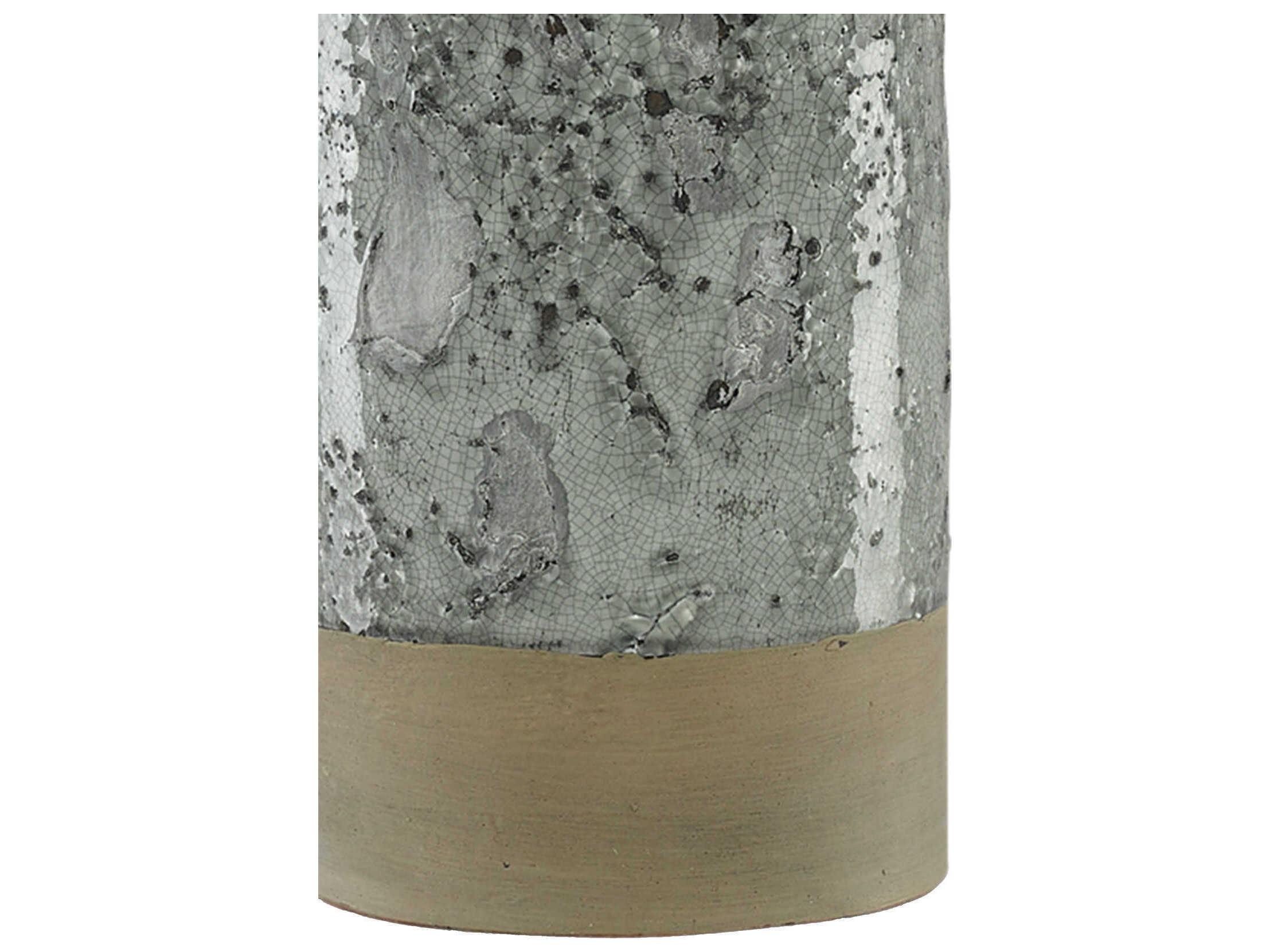 Currey & Company Stargazer Glass Celadon Crackle Gray Almond Linen Buffet Lamp