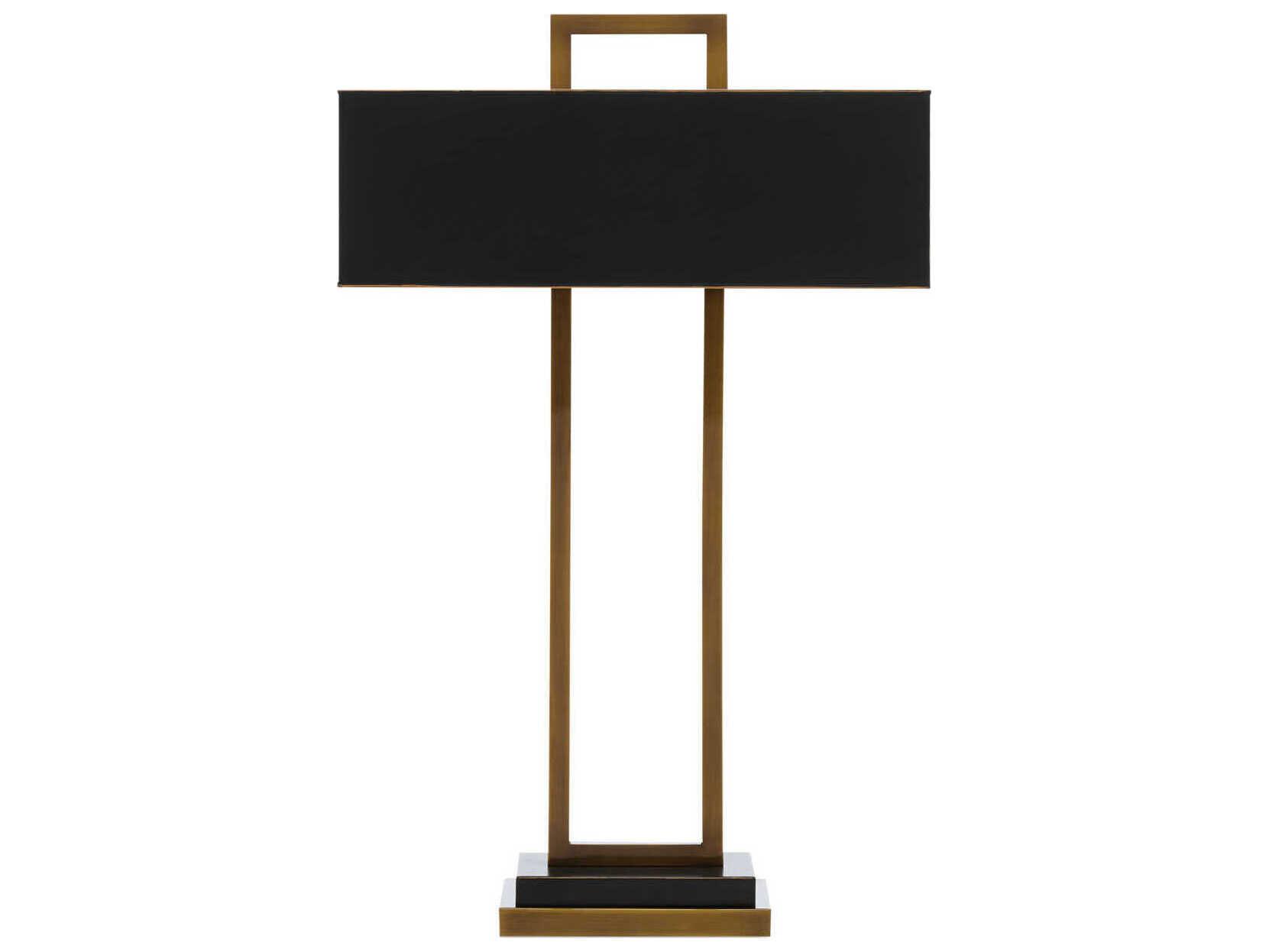 Currey & Company Otto Antique Brass Oil Rubbed Bronze Metal Shade Buffet Lamp