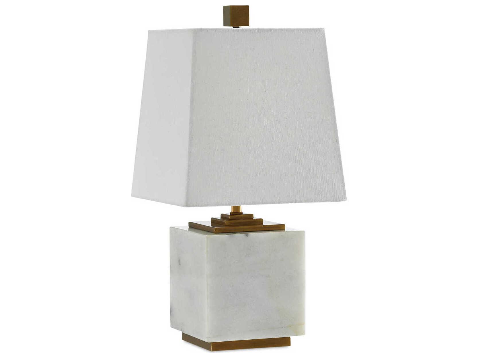 Currey & Company Annelore White Antique Brass Linen Table Lamp