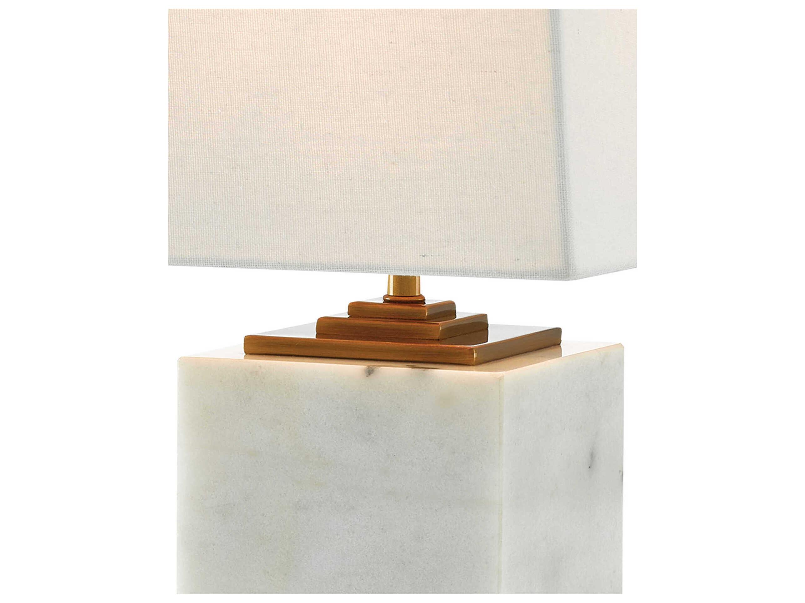 Currey & Company Annelore White Antique Brass Linen Table Lamp