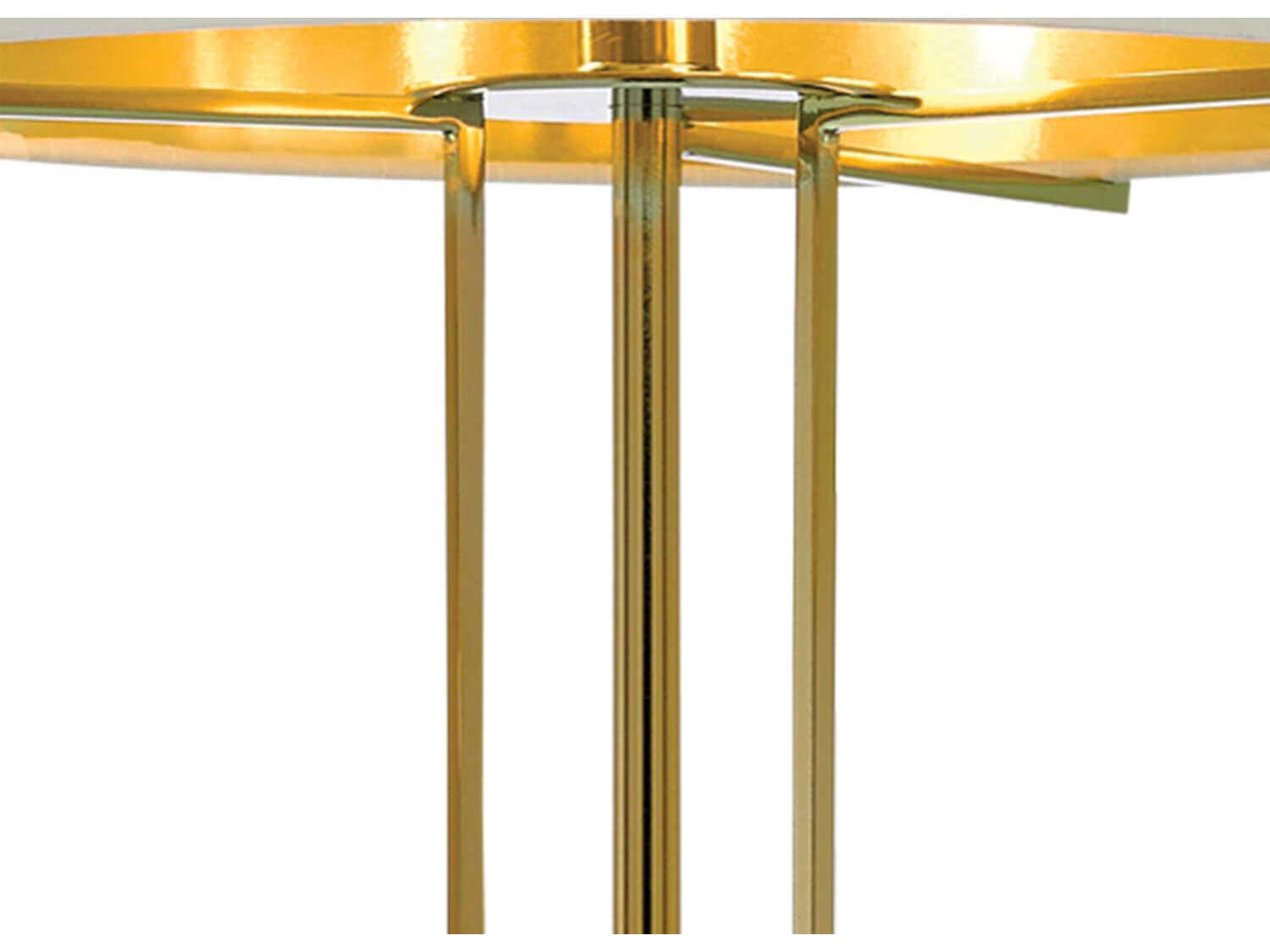 Currey & Company Winsland Crystal LED Polished Brass Clear Off White Shantung Buffet Lamp