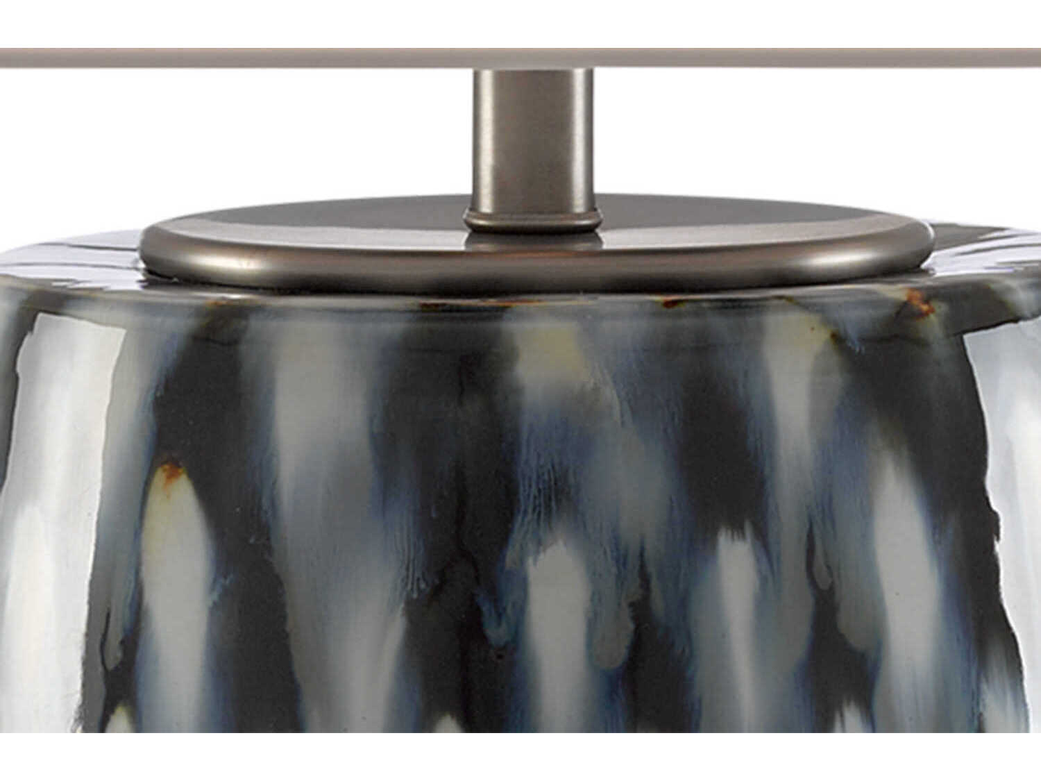 Currey & Company Milner Indigo Cloud Gray Birch Silk White Buffet Lamp