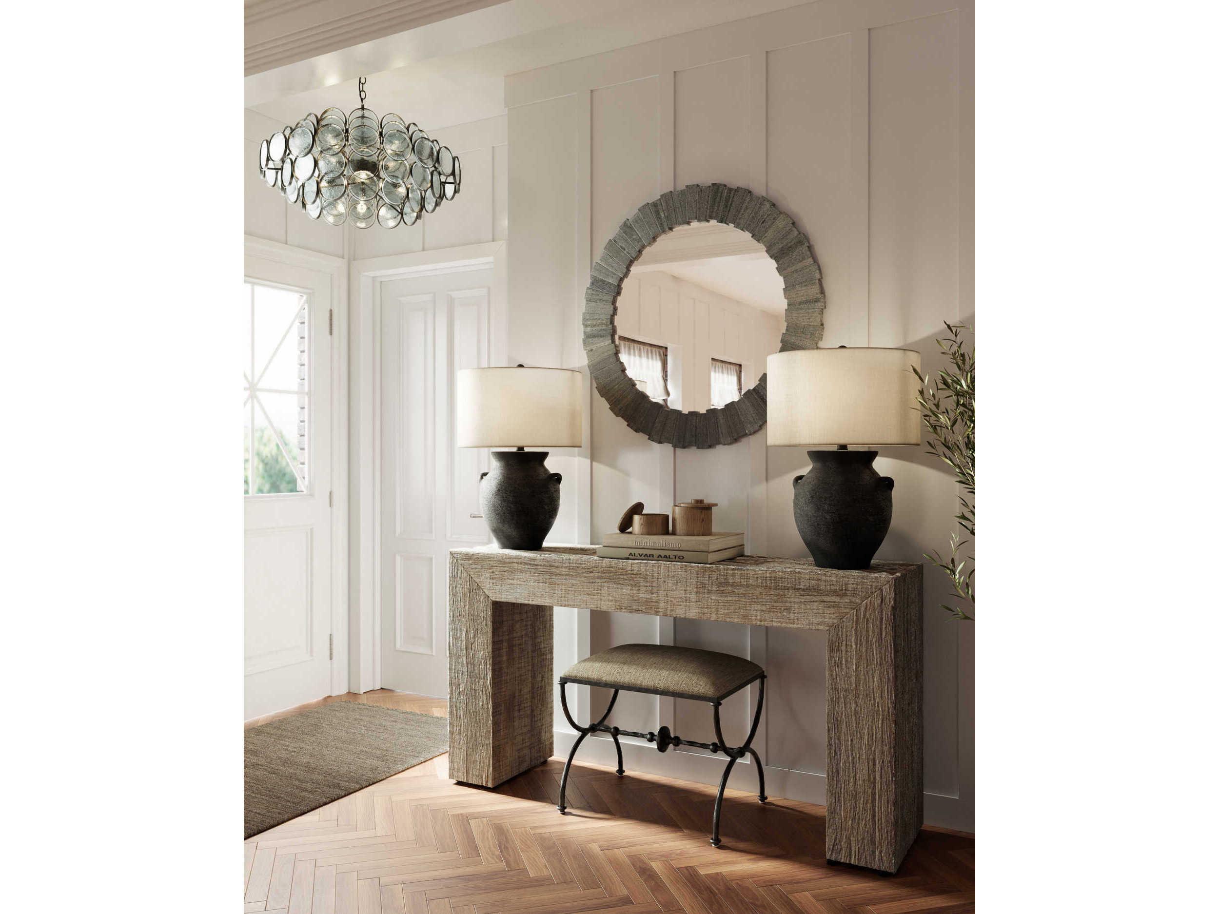 Currey & Company Anza Black Ash Satin Natural Linen Buffet Lamp