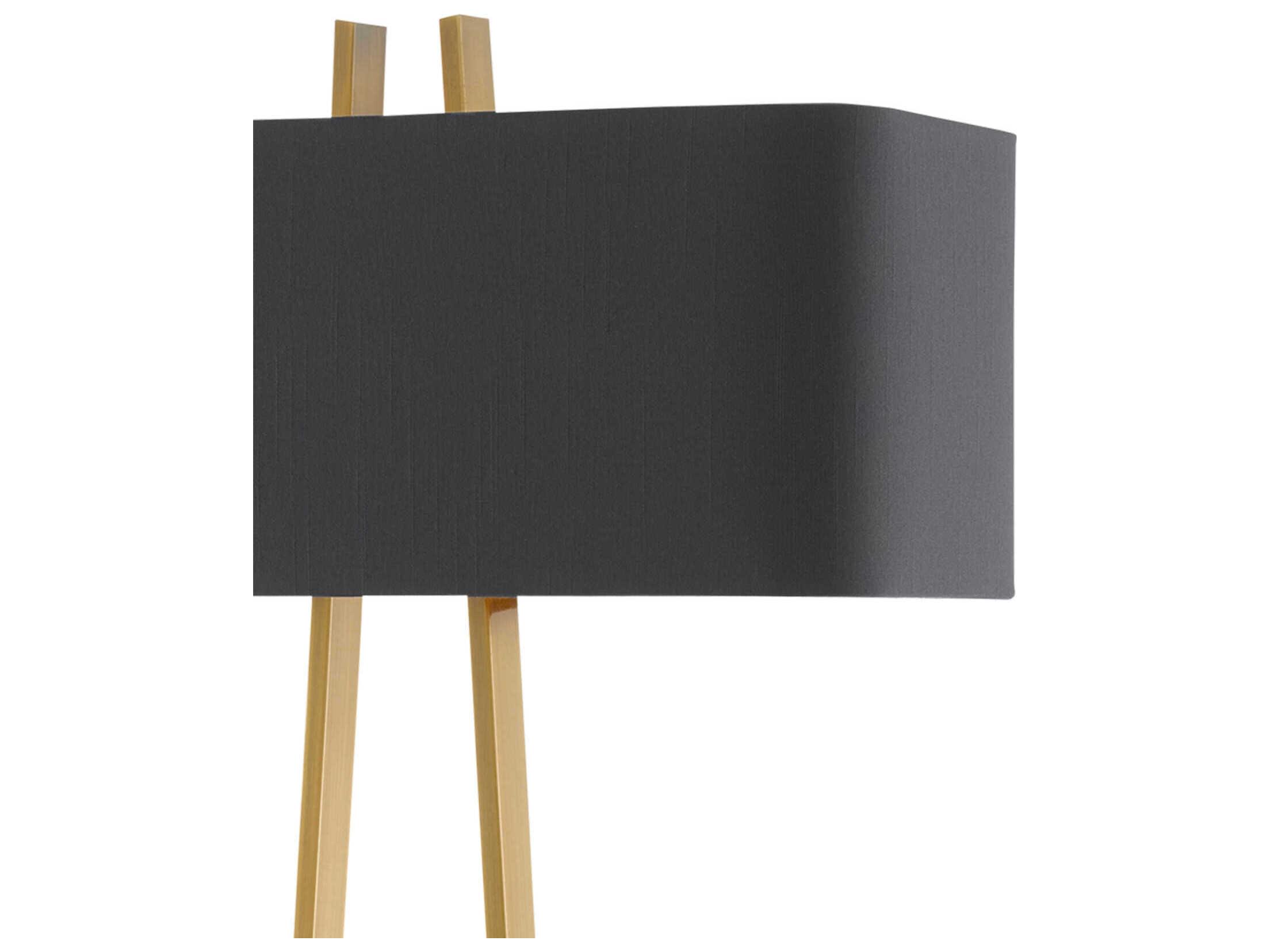 Currey & Company Adorn Antique Brass Black Shantung Buffet Lamp