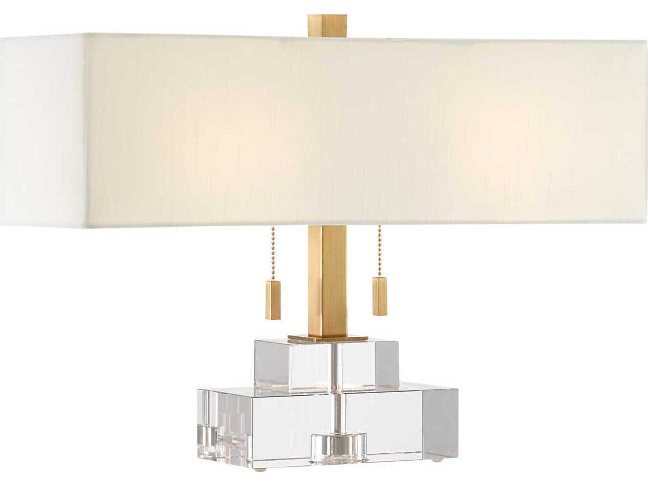 Currey & Company Chiara Crystal Clear Antique Brass Table Lamp