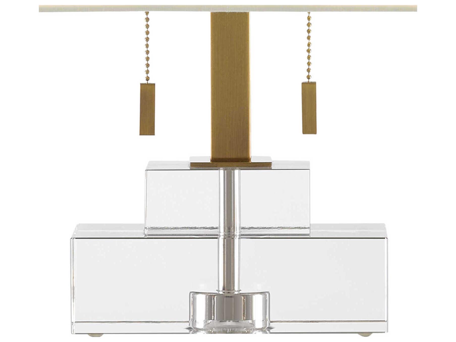 Currey & Company Chiara Crystal Clear Antique Brass Table Lamp