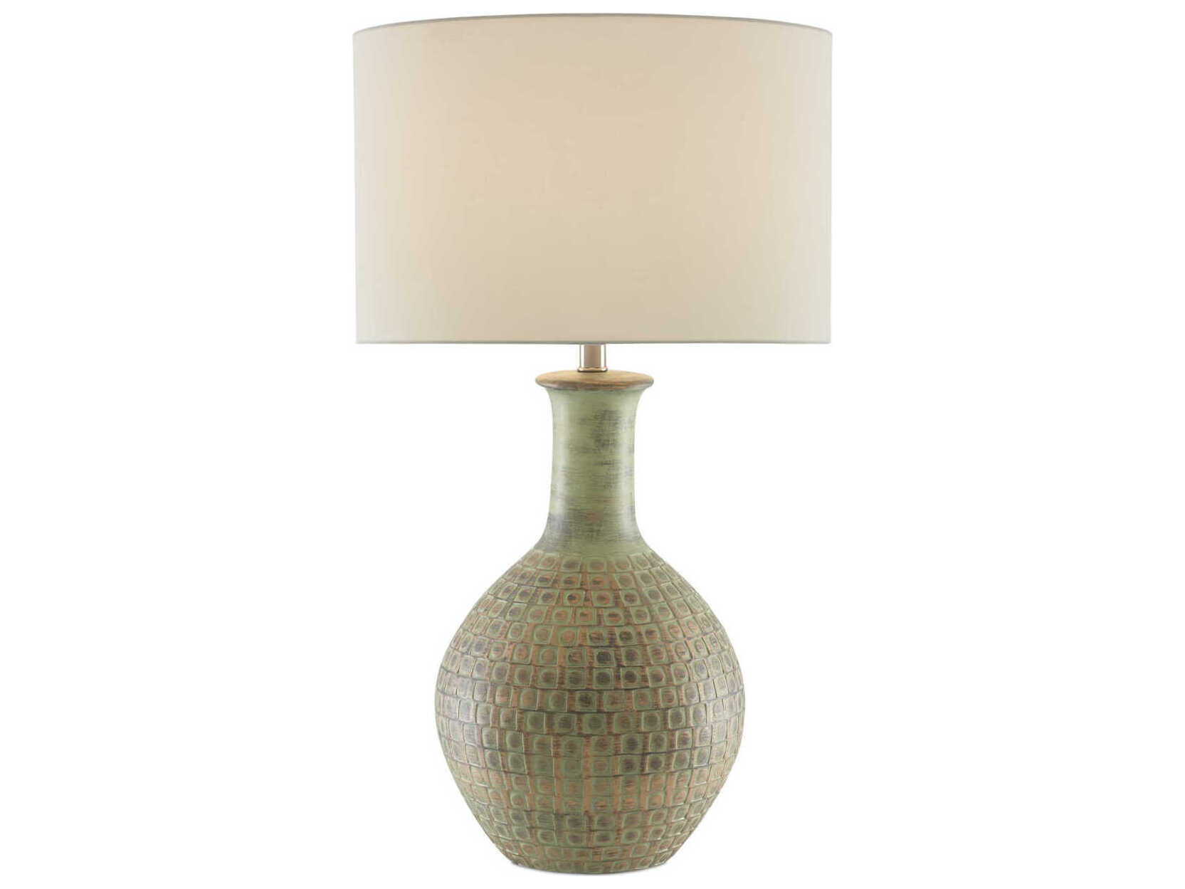 Currey & Company Loro Dark Moss Green Gold Buffet Lamp