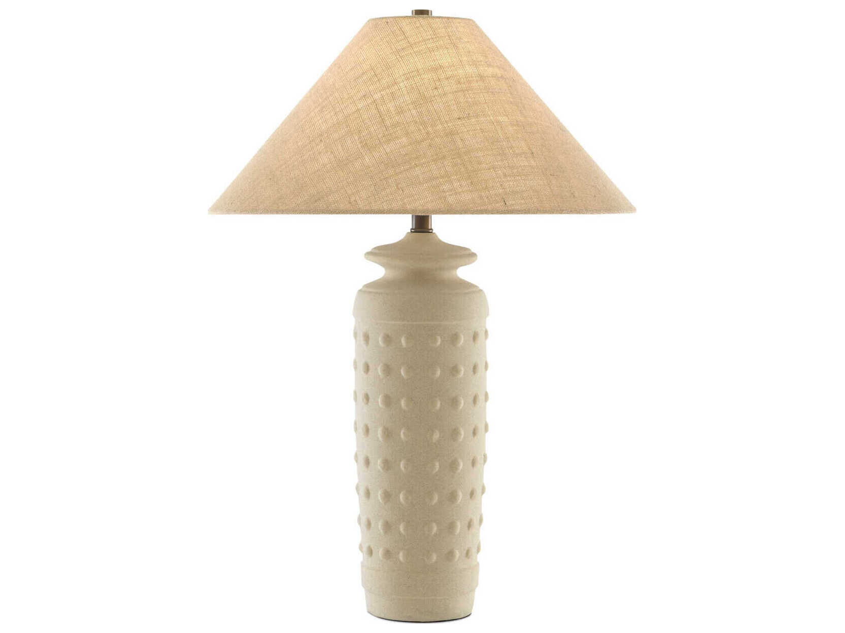 Currey & Company Sonoran Sand Brass Off White Buffet Lamp