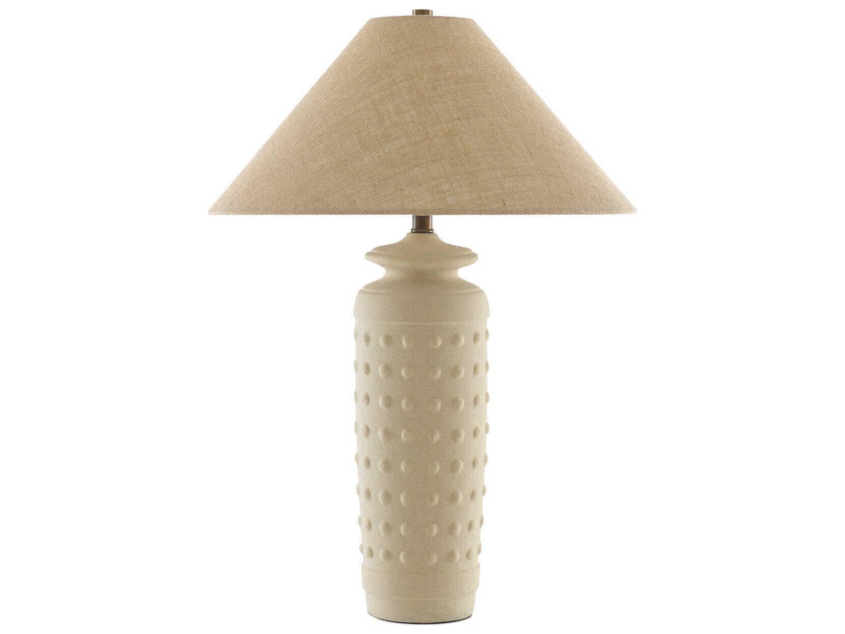 Currey & Company Sonoran Sand Brass Off White Buffet Lamp