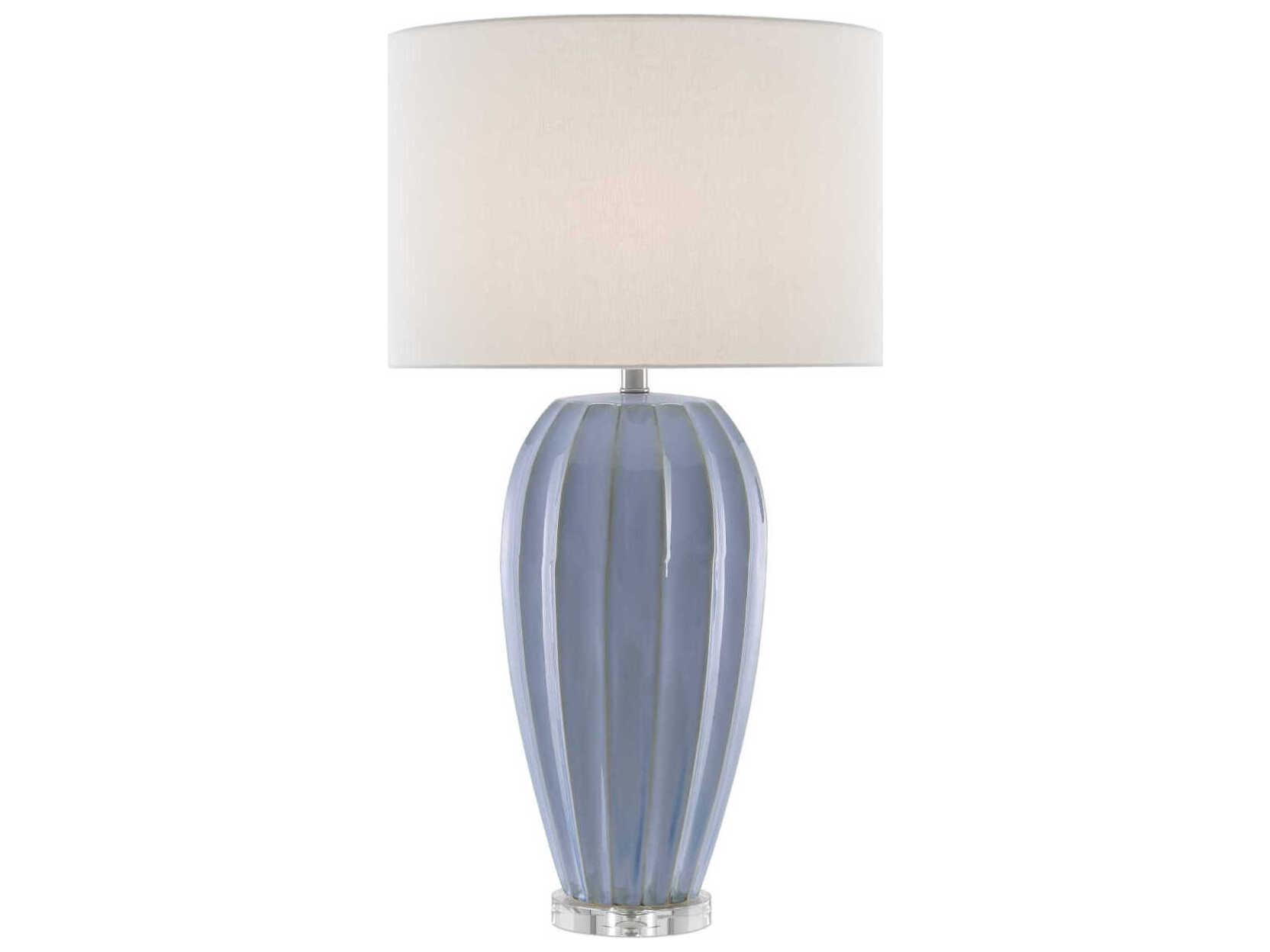 Currey & Company Bluestar Crystal Light Blue Buffet Lamp