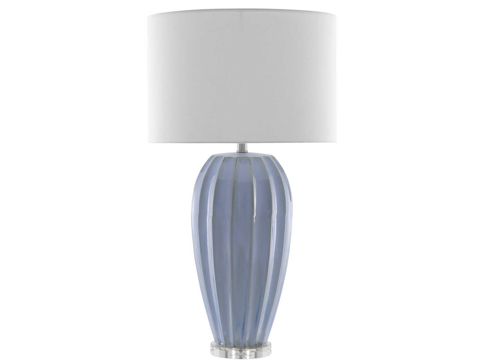 Currey & Company Bluestar Crystal Light Blue Buffet Lamp