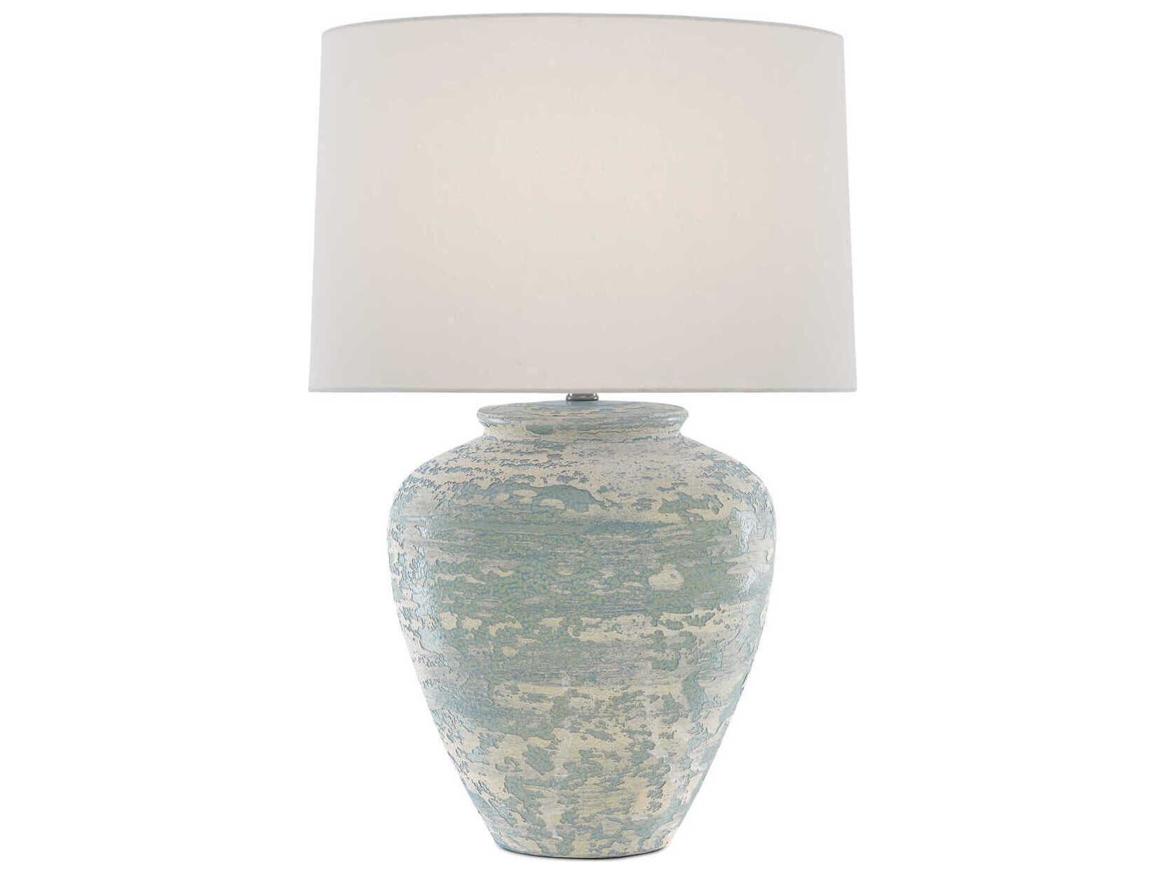 Currey & Company Mimi Aqua Cream Green Buffet Lamp