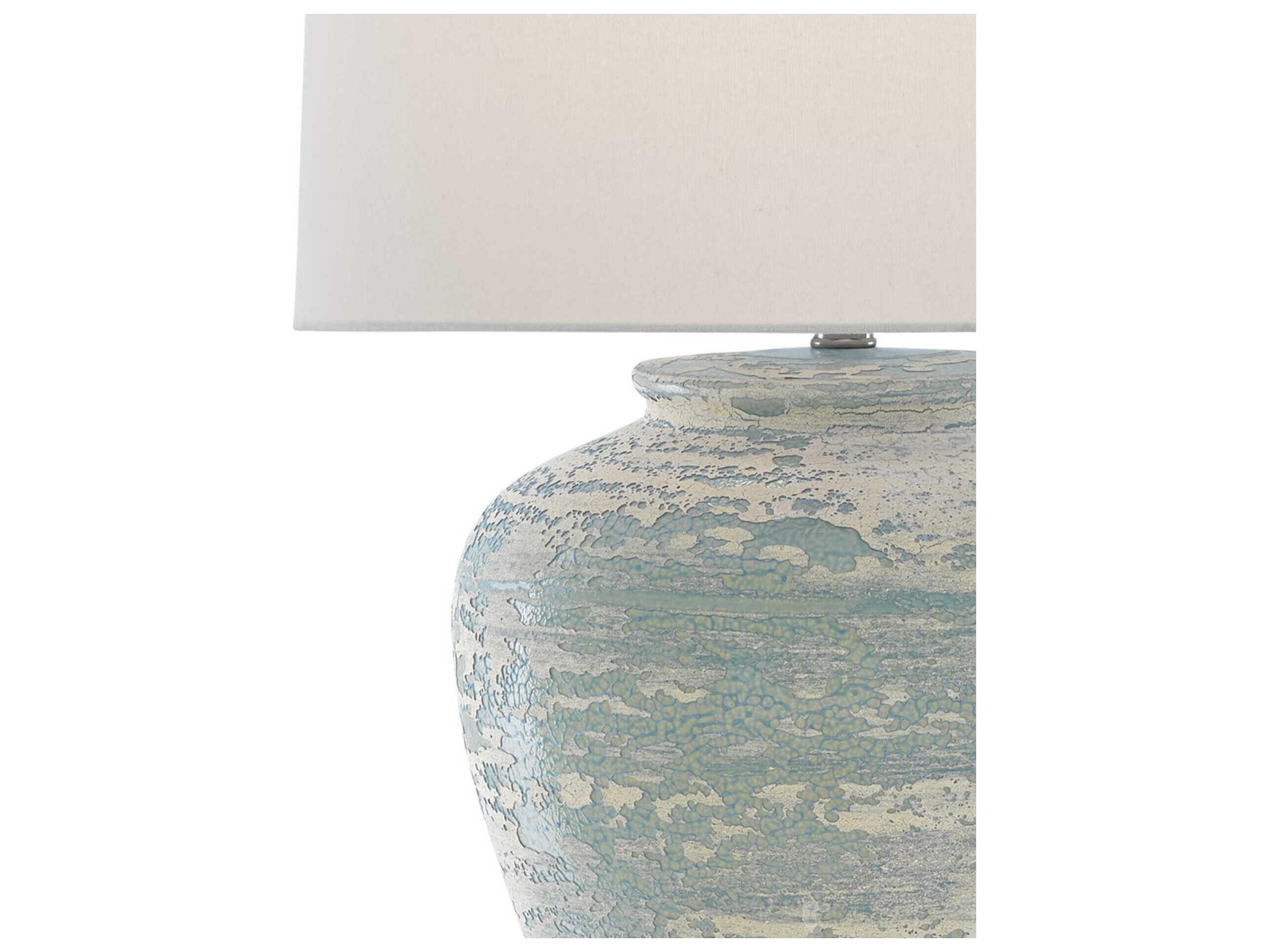 Currey & Company Mimi Aqua Cream Green Buffet Lamp