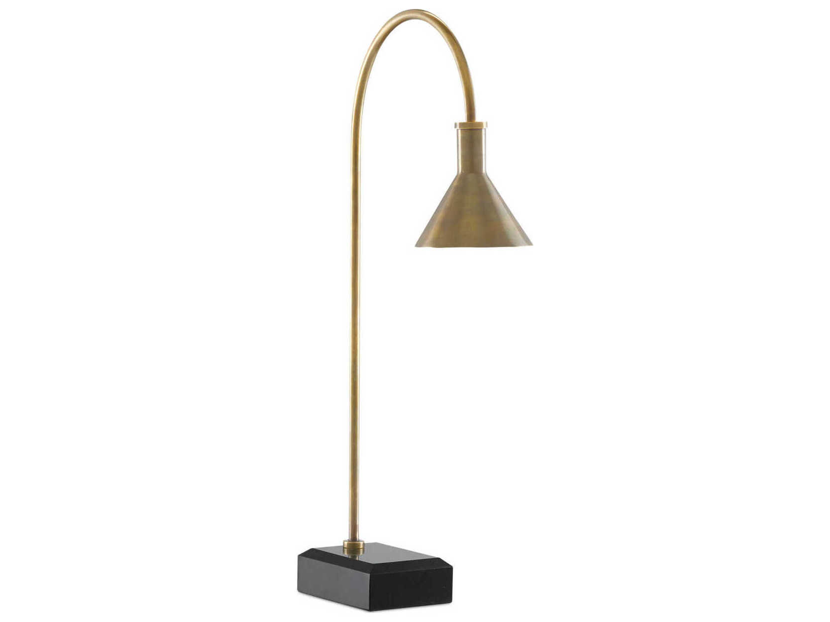 Currey & Company Thayer Vintage Brass Black Desk Lamp