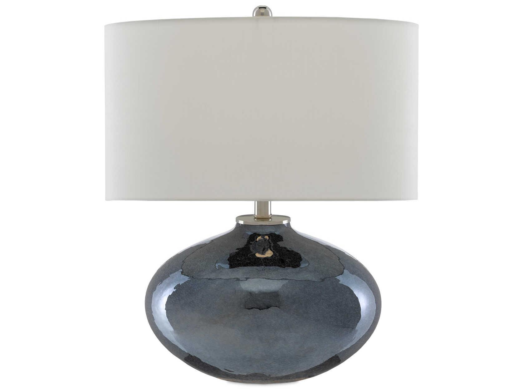 Currey & Company Lucent Glass Blue Plated Polished Nickel Table Lamp