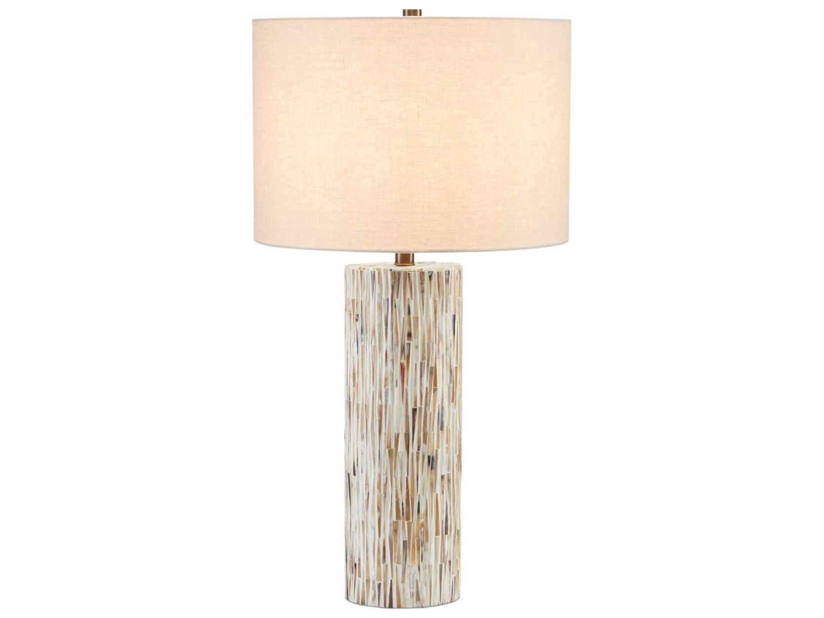 Currey & Company Aquila Natural Bone Antique Brass Buffet Lamp