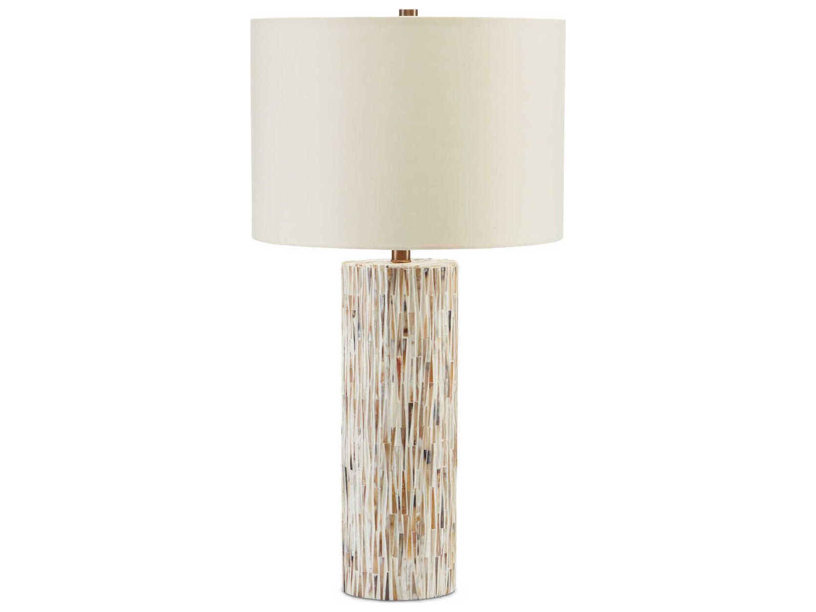 Currey & Company Aquila Natural Bone Antique Brass Buffet Lamp