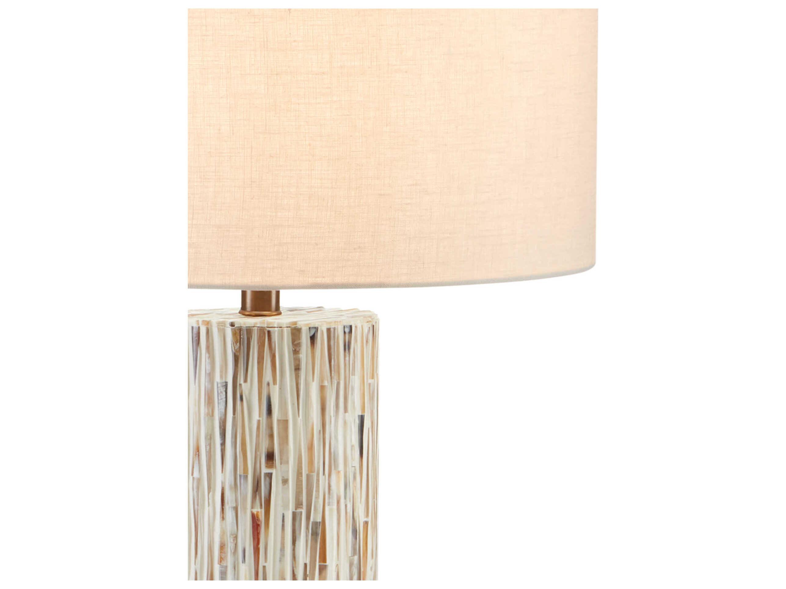 Currey & Company Aquila Natural Bone Antique Brass Buffet Lamp