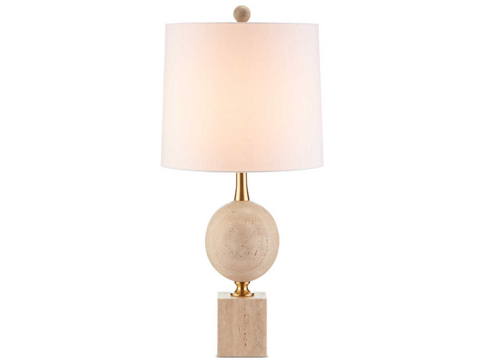 Currey & Company Adorno Natural Beige Antique Brass Buffet Lamp