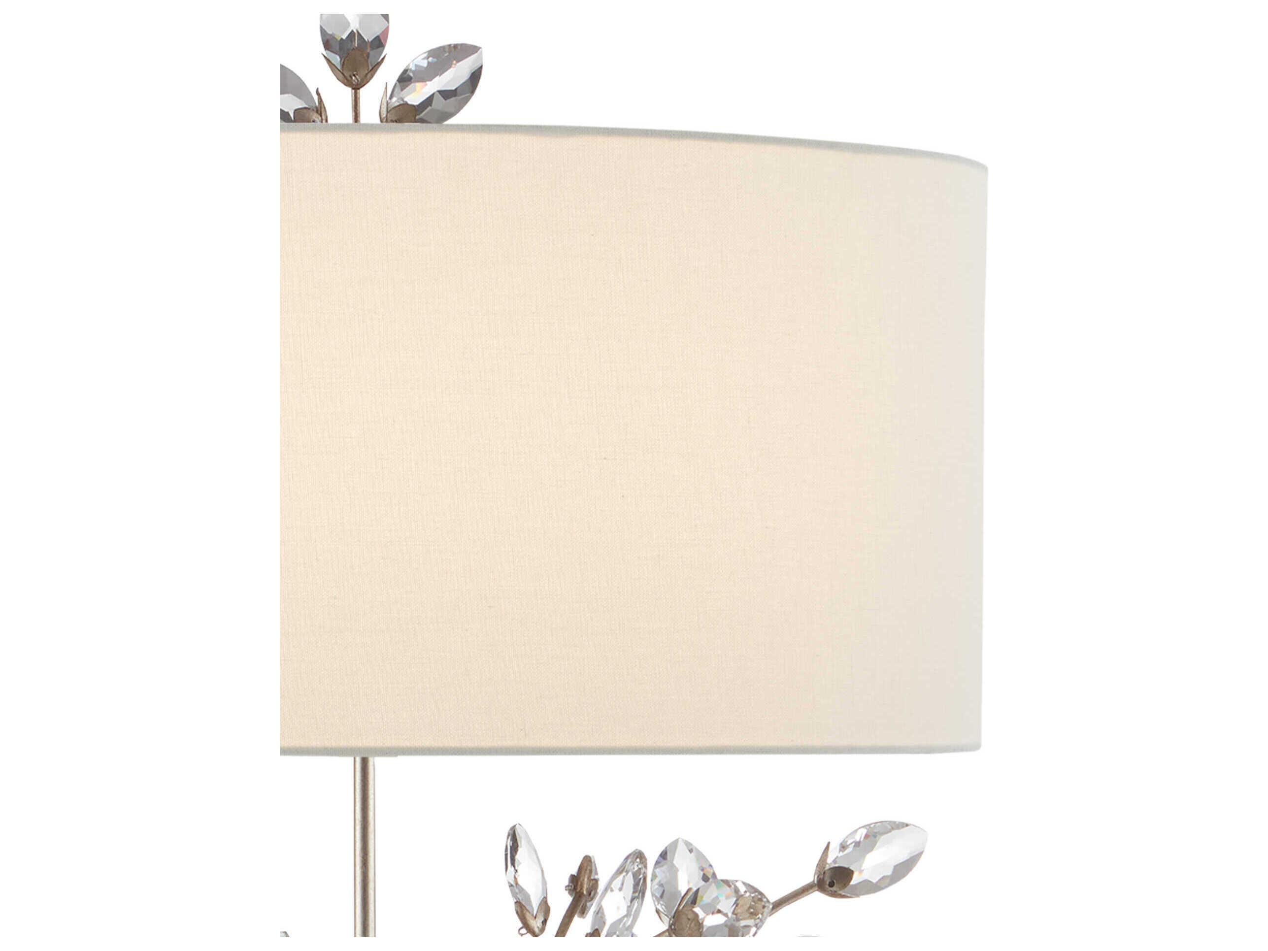 Currey & Company Forget-Me-Not Silver Leaf Clear Crystal Buffet Lamp