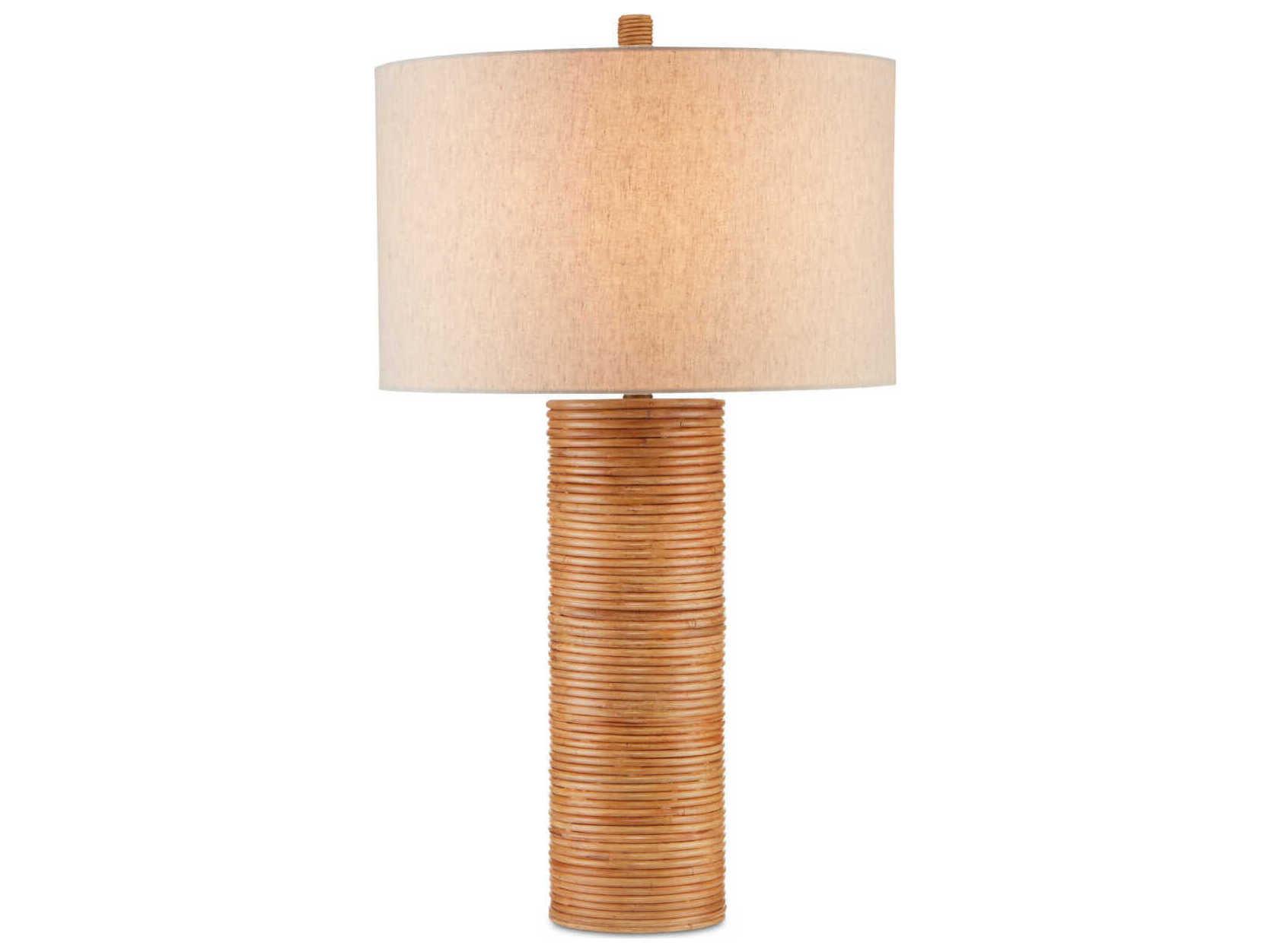 Currey & Company Salome Brass Natural Rattan Buffet Lamp