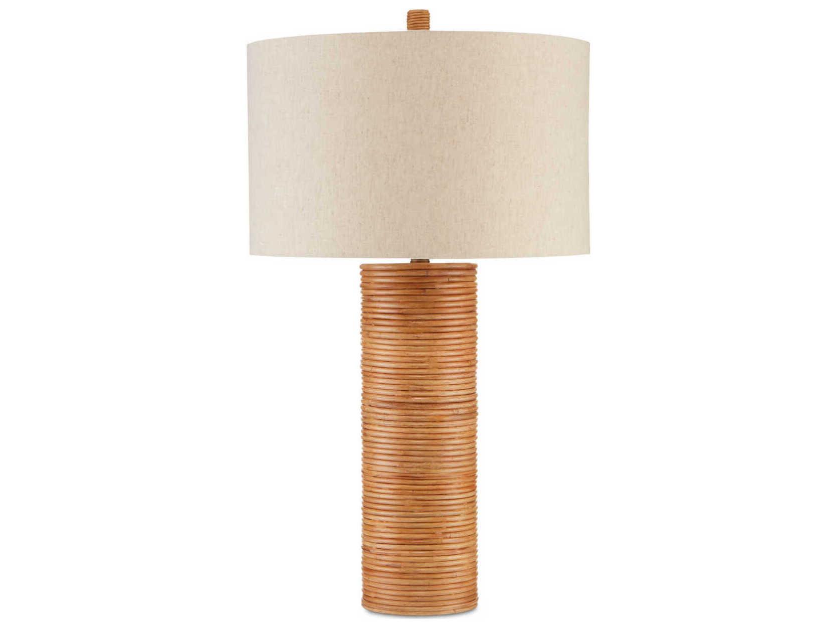 Currey & Company Salome Brass Natural Rattan Buffet Lamp