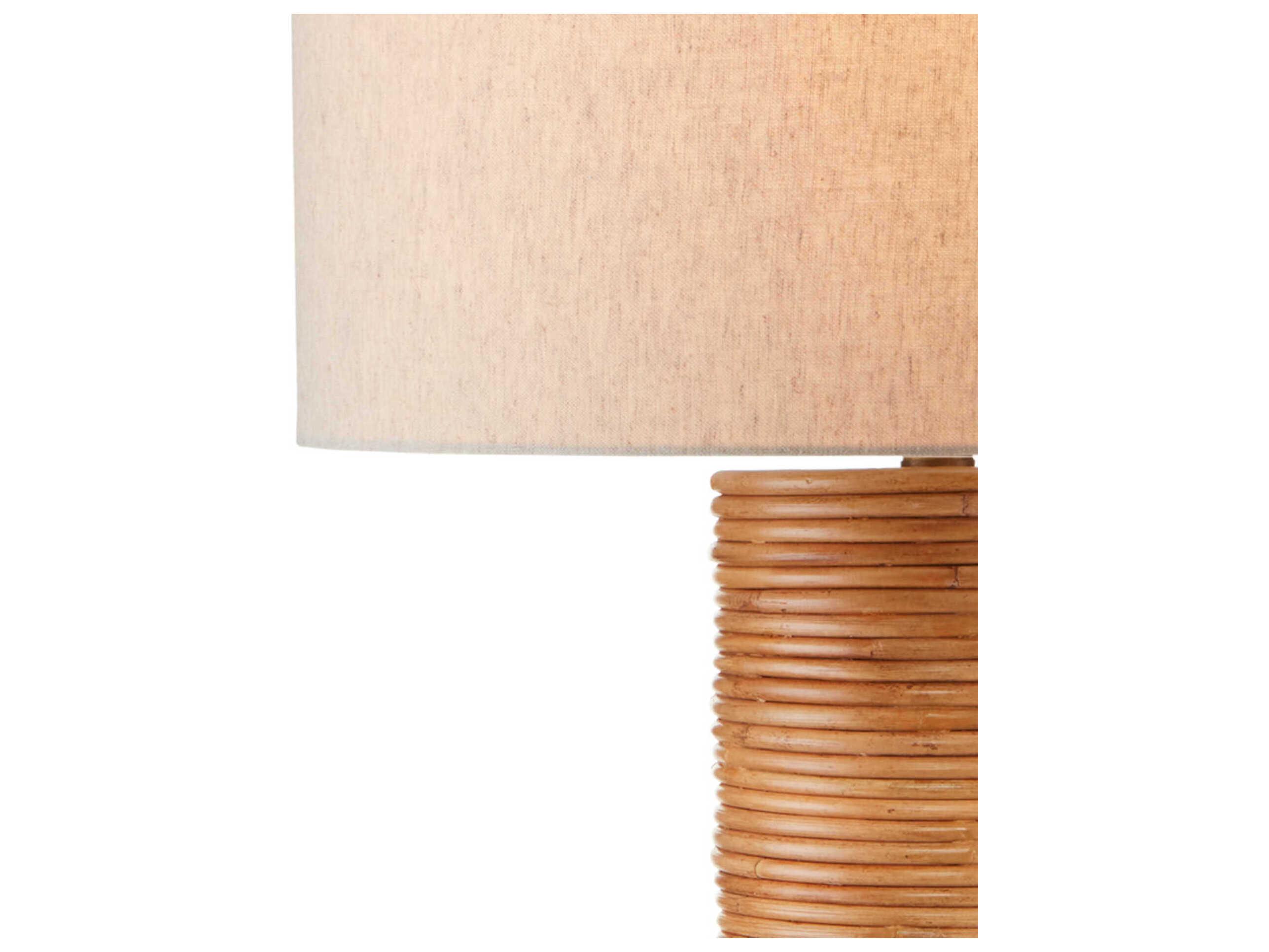 Currey & Company Salome Brass Natural Rattan Buffet Lamp