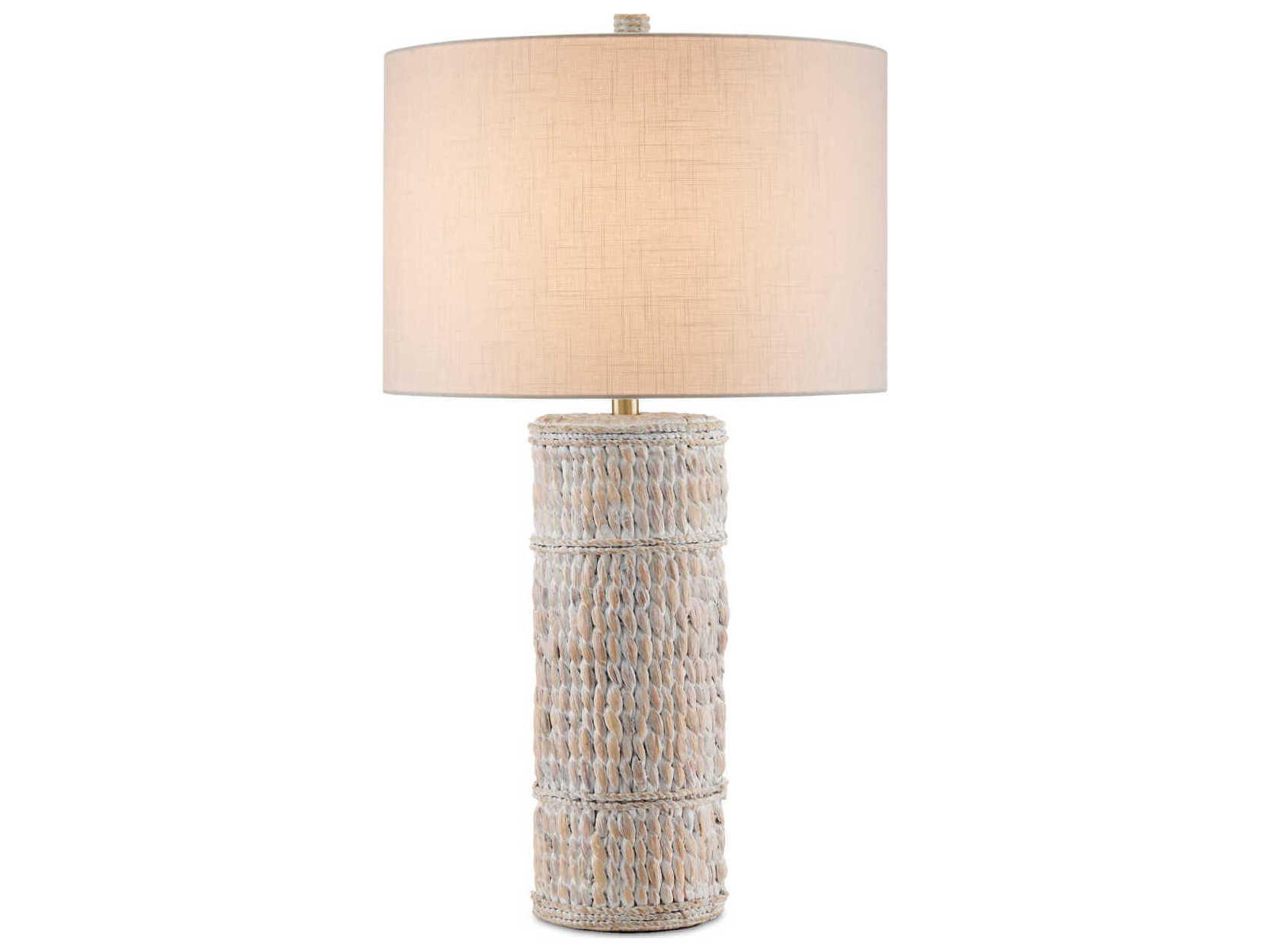 Currey & Company Azores Whitewashed Water Hyacinth Off White Buffet Lamp