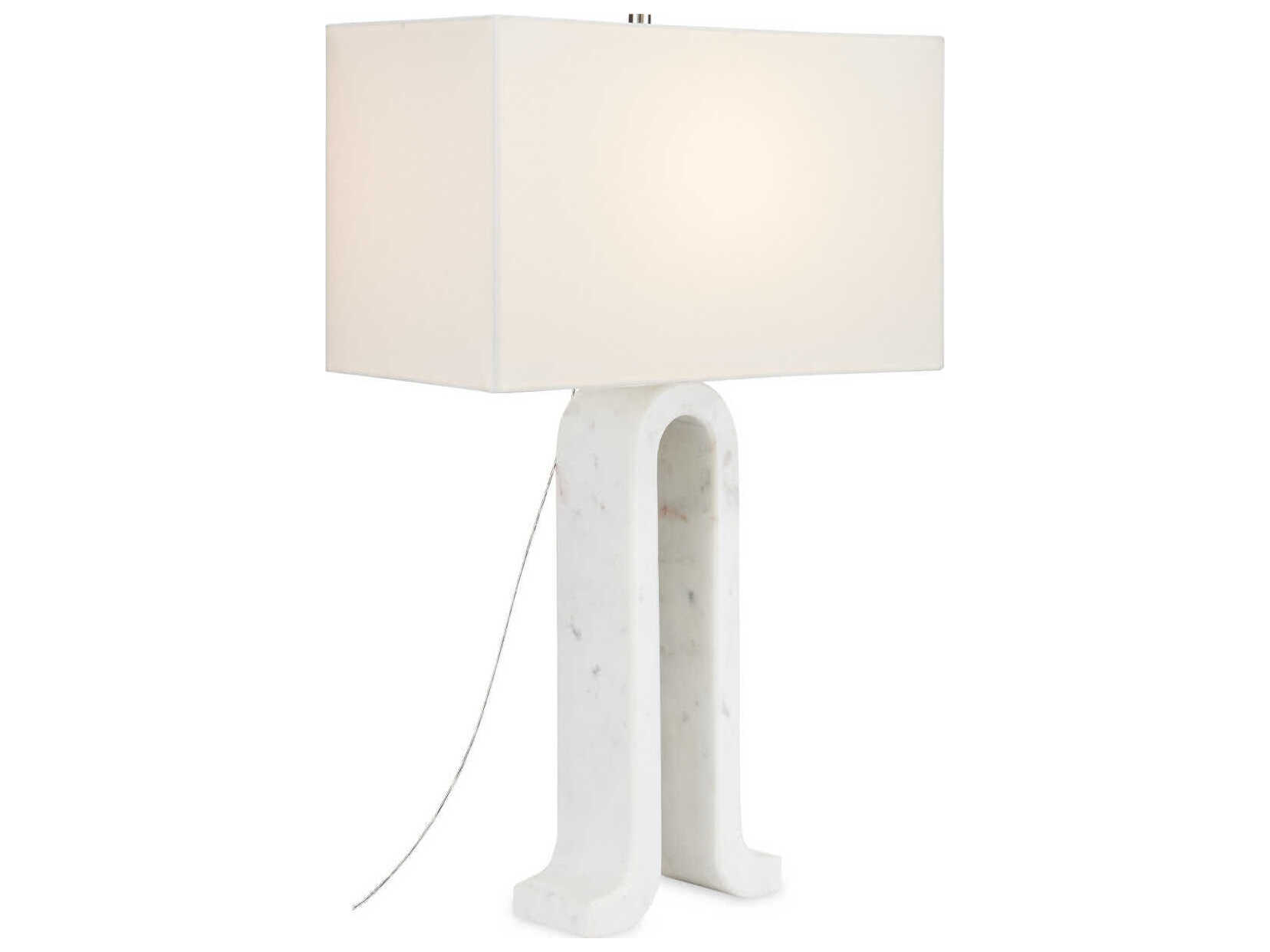 Currey & Company Leo White Marble Buffet Lamp