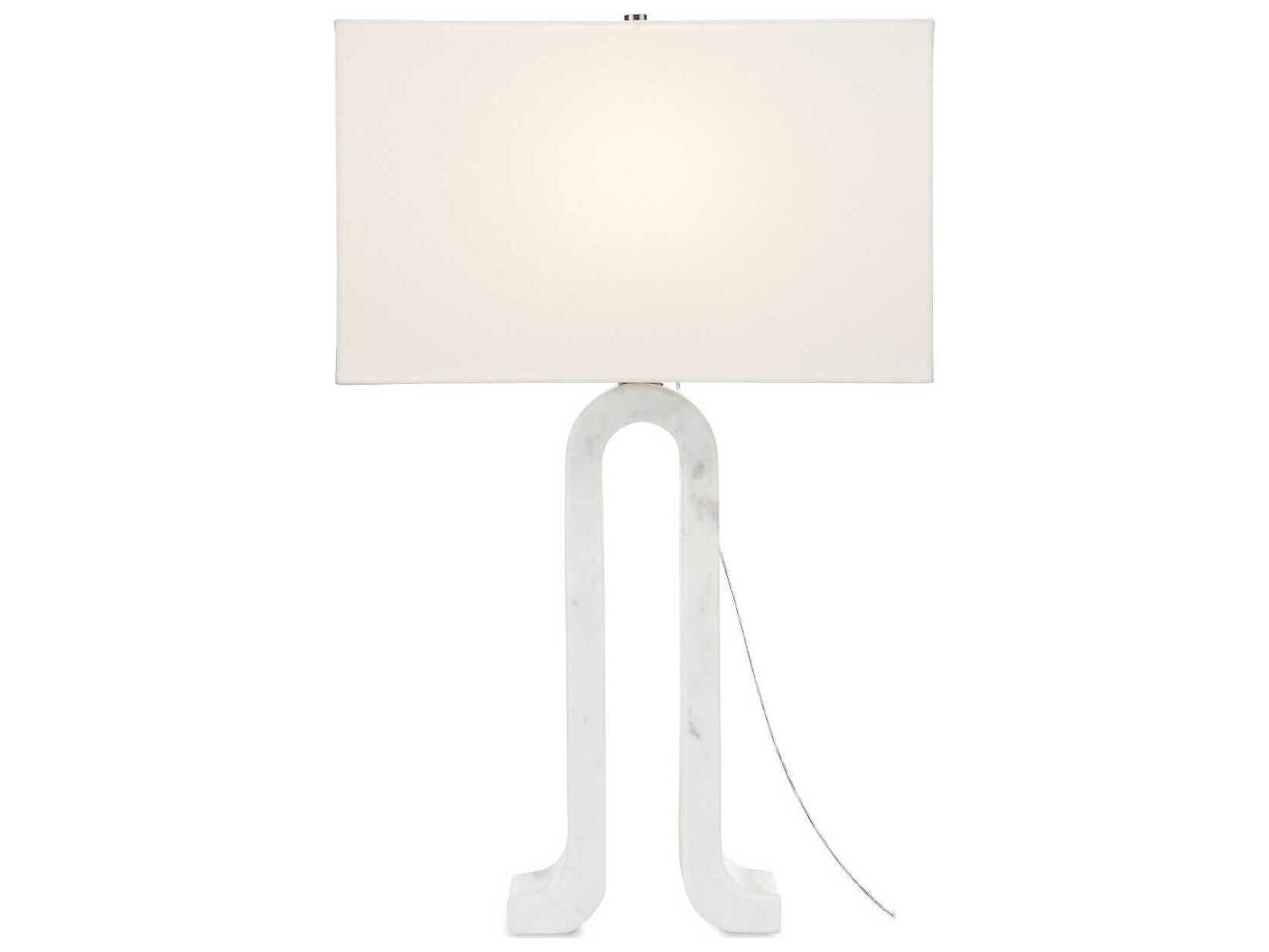 Currey & Company Leo White Marble Buffet Lamp