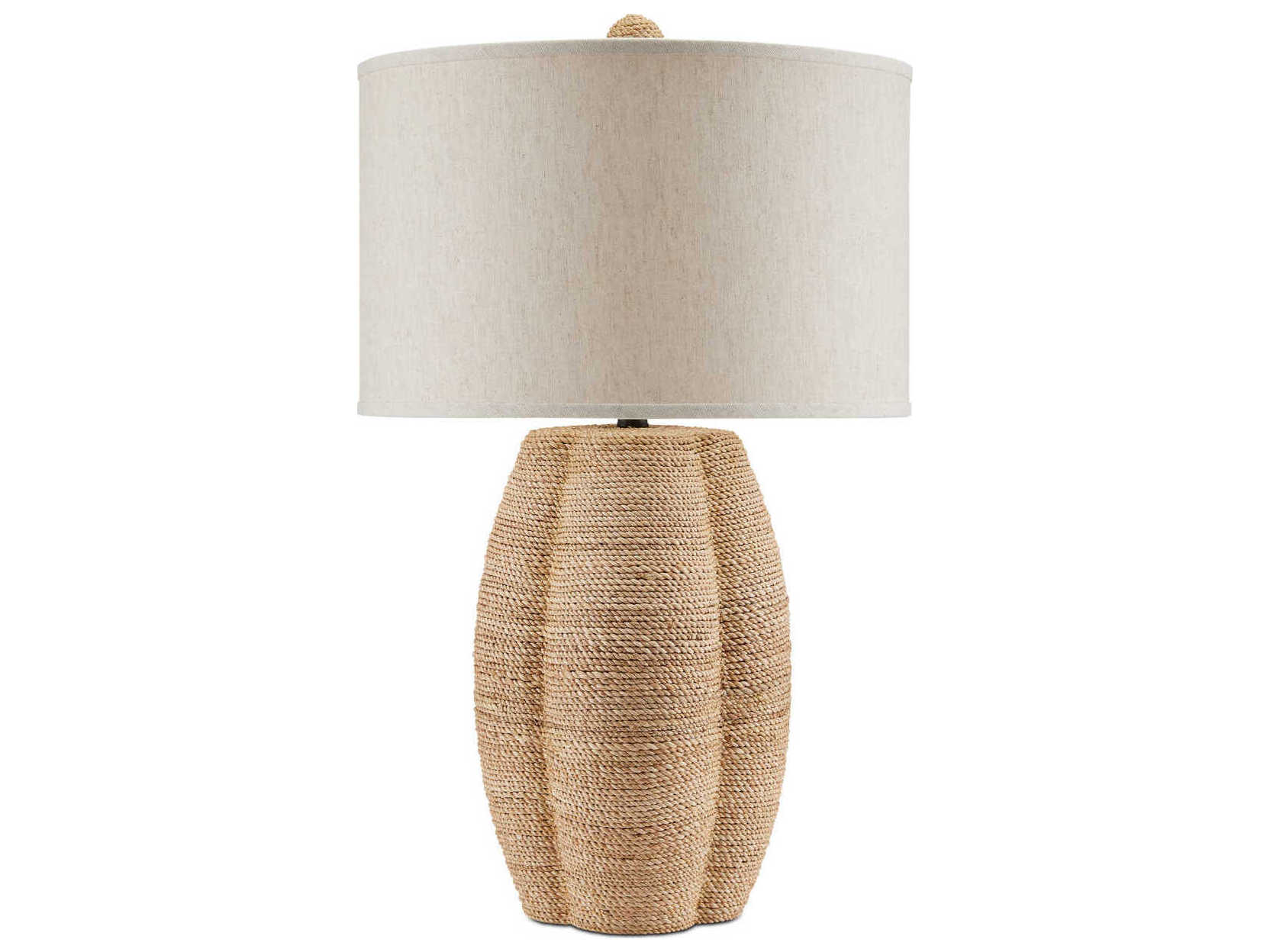 Currey & Company Karnak Satin Black Natural Abaca Rope Buffet Lamp